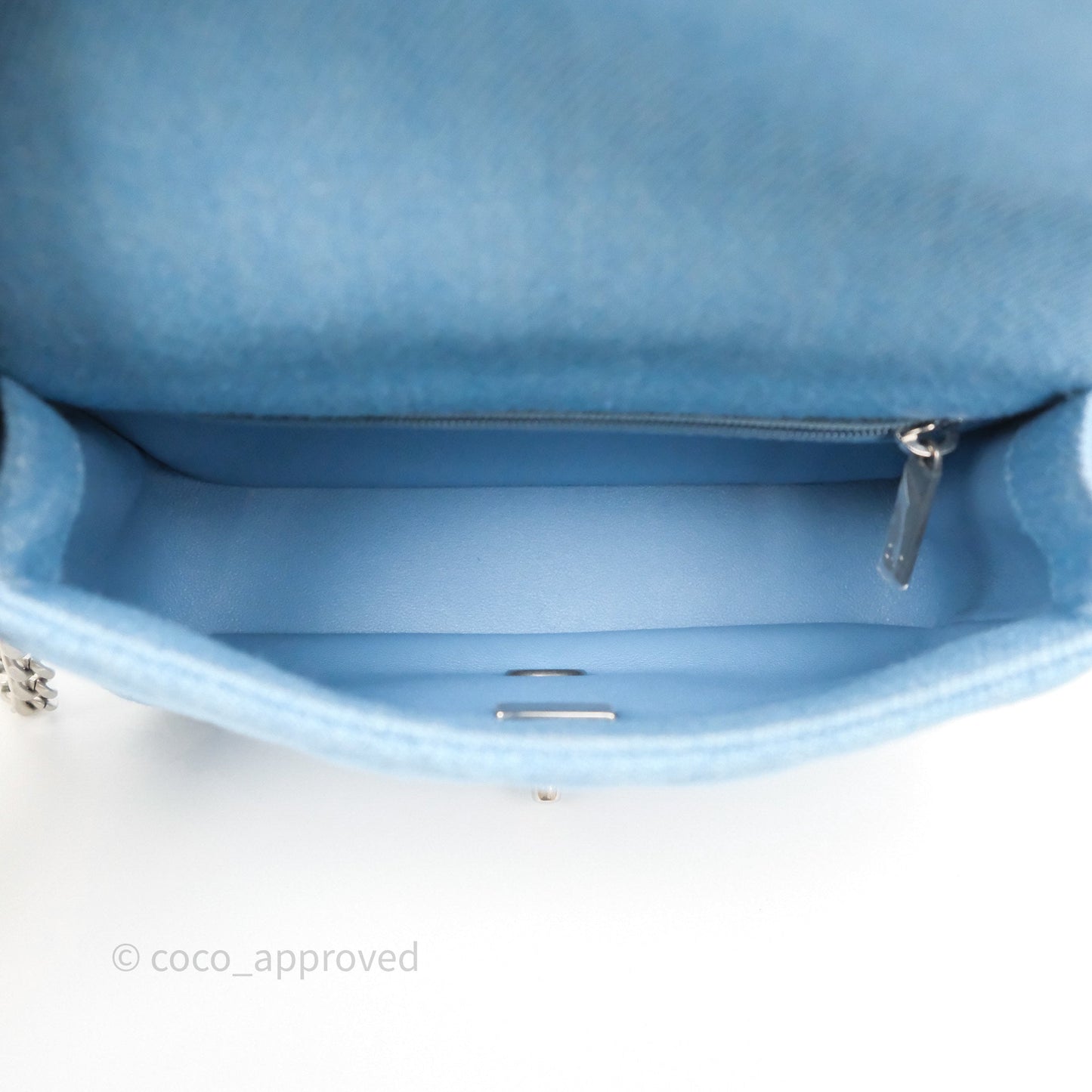Chanel Heart Crush Mini Flap Bag Blue Denim Aged Silver Hardware