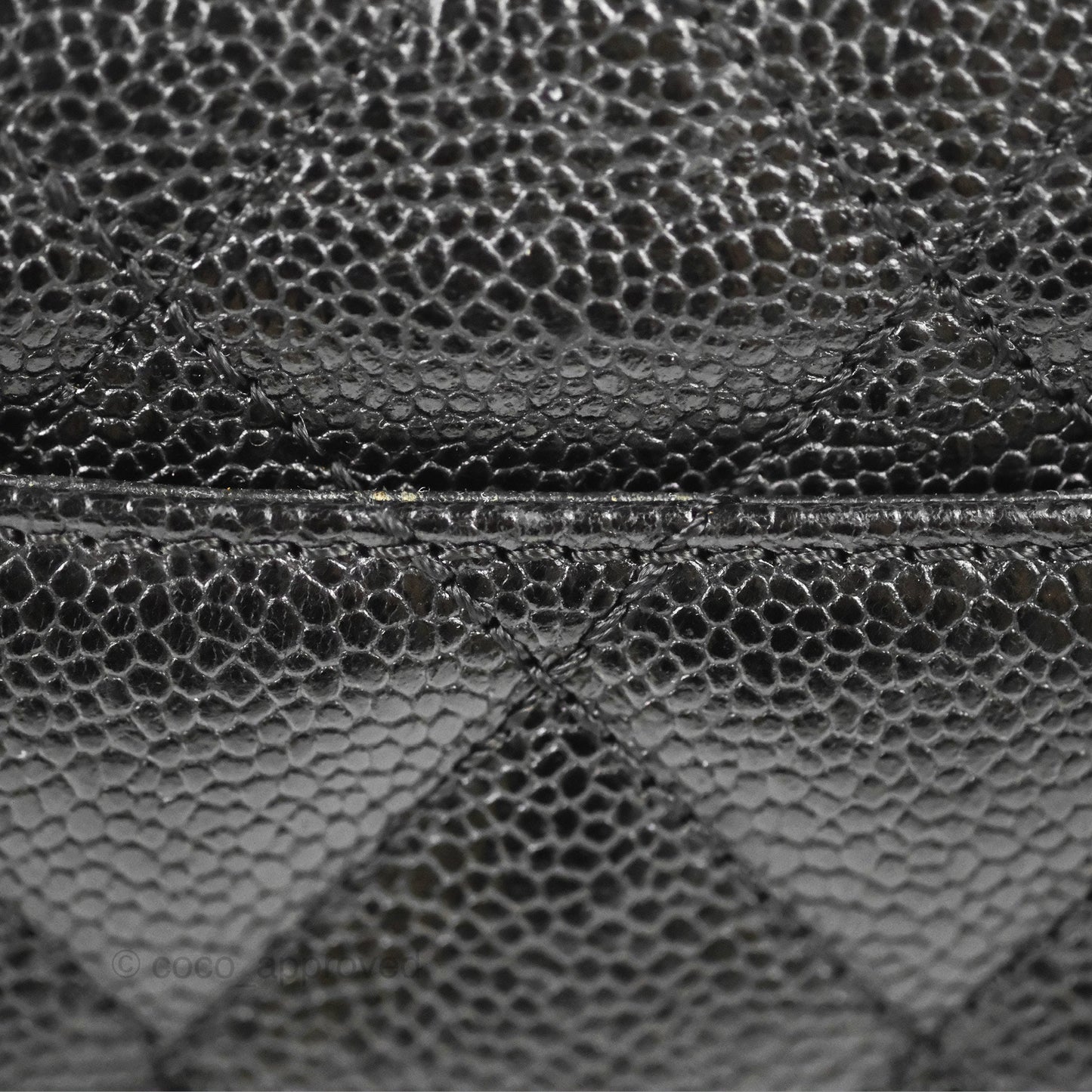 Chanel Vintage Kelly Quilted Flap Black Caviar 24K Gold Hardware