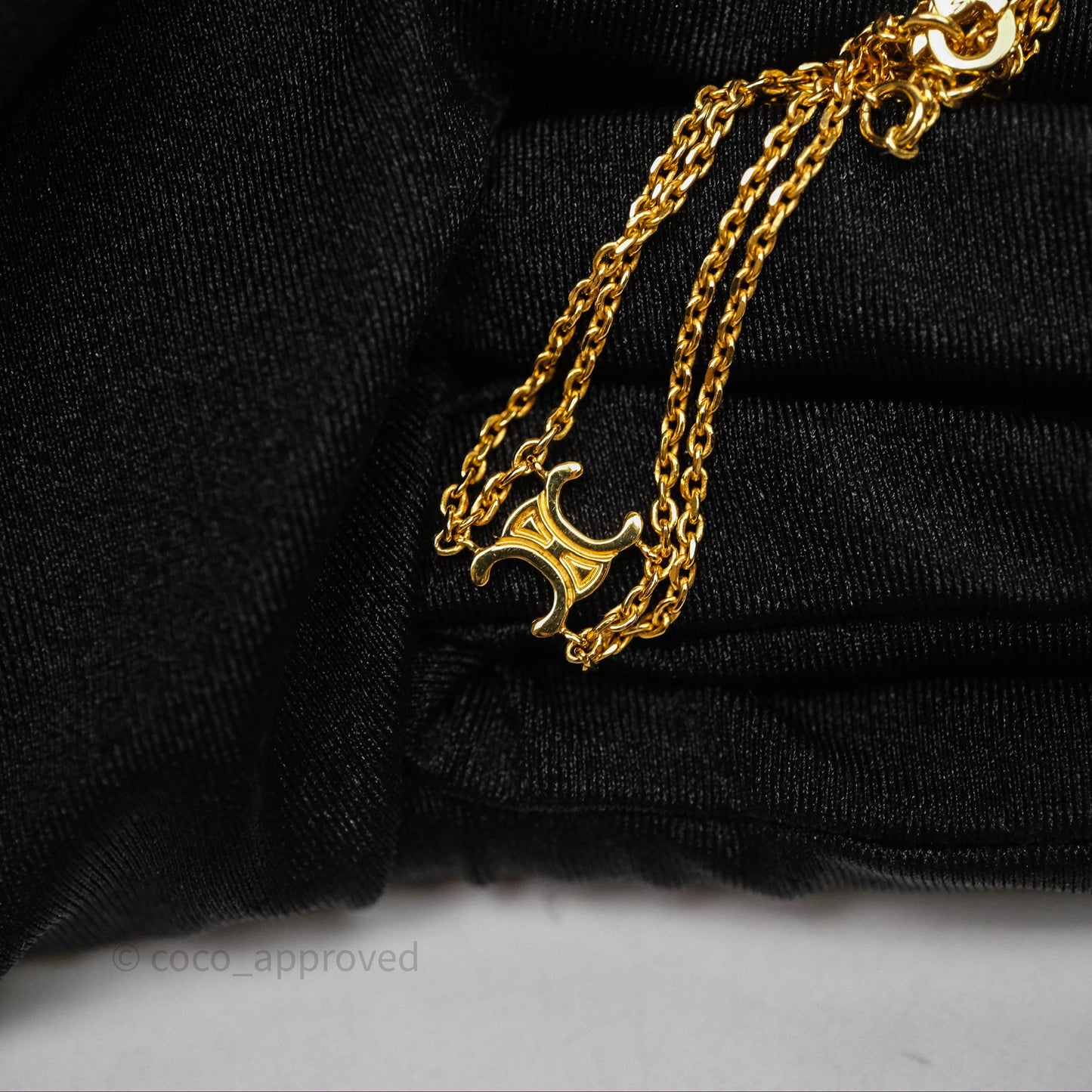 Celine Triomphe Suspended Bracelet In Gold