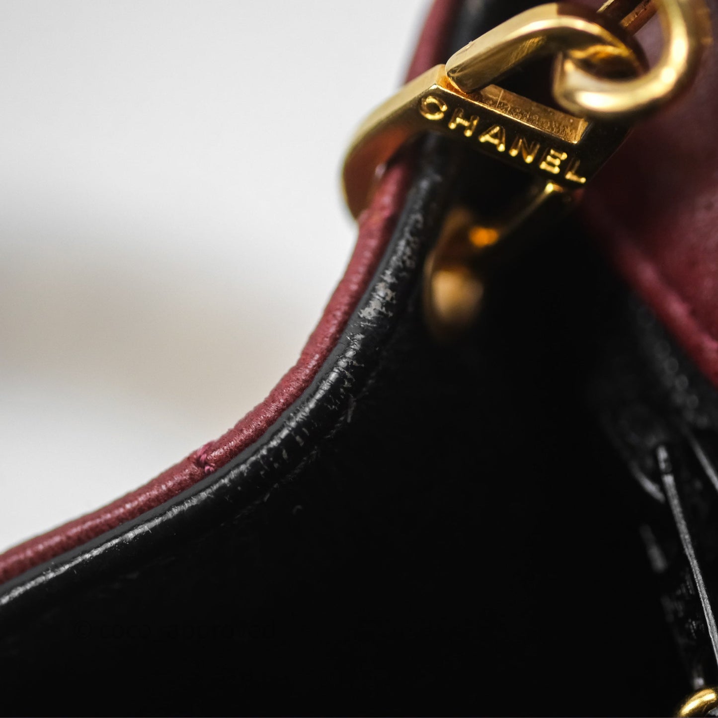 Chanel Vintage Mini Square Burgundy Lambskin 24K Gold Hardware