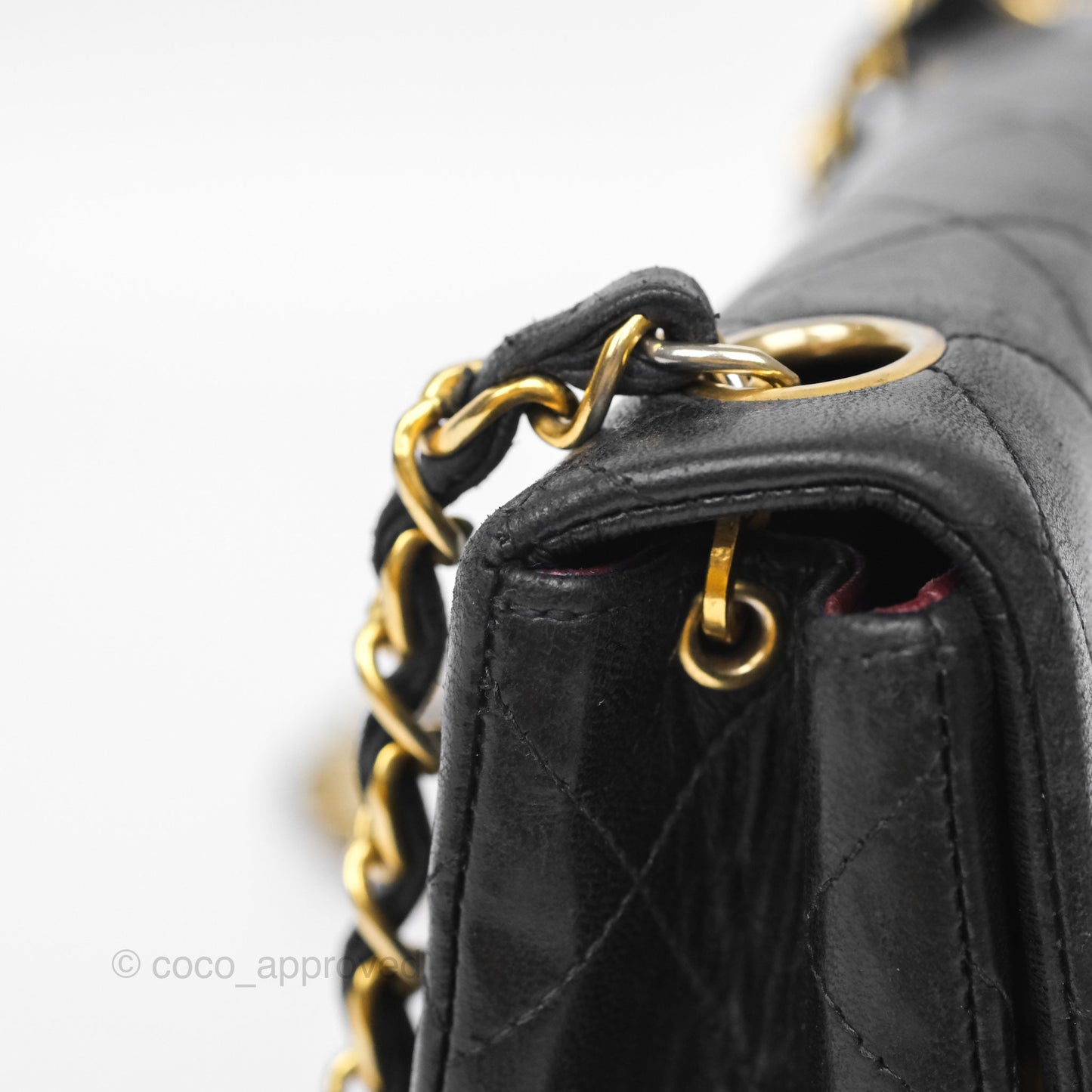 Chanel Vintage Mini Square Black Lambskin 24K Gold Hardware