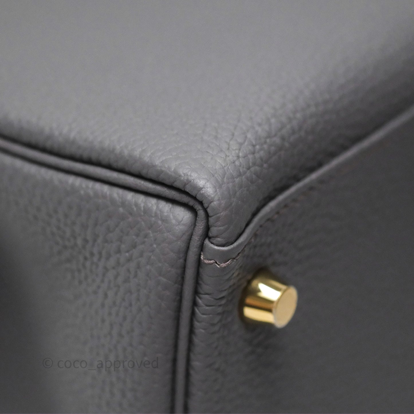 Hermès Kelly II 28 Retourne Etain 8F Togo Gold Hardware