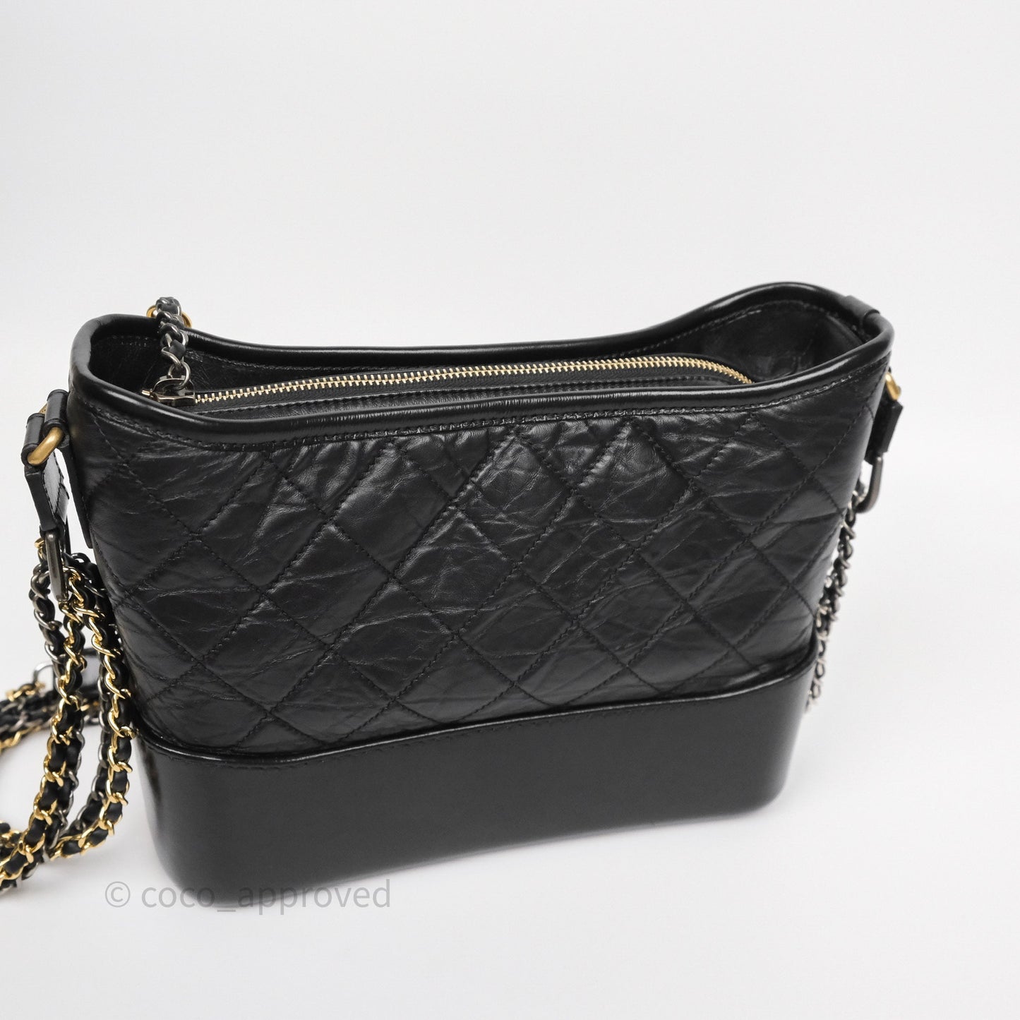Chanel New Medium Gabrielle Hobo Quilted Black Aged Calfskin