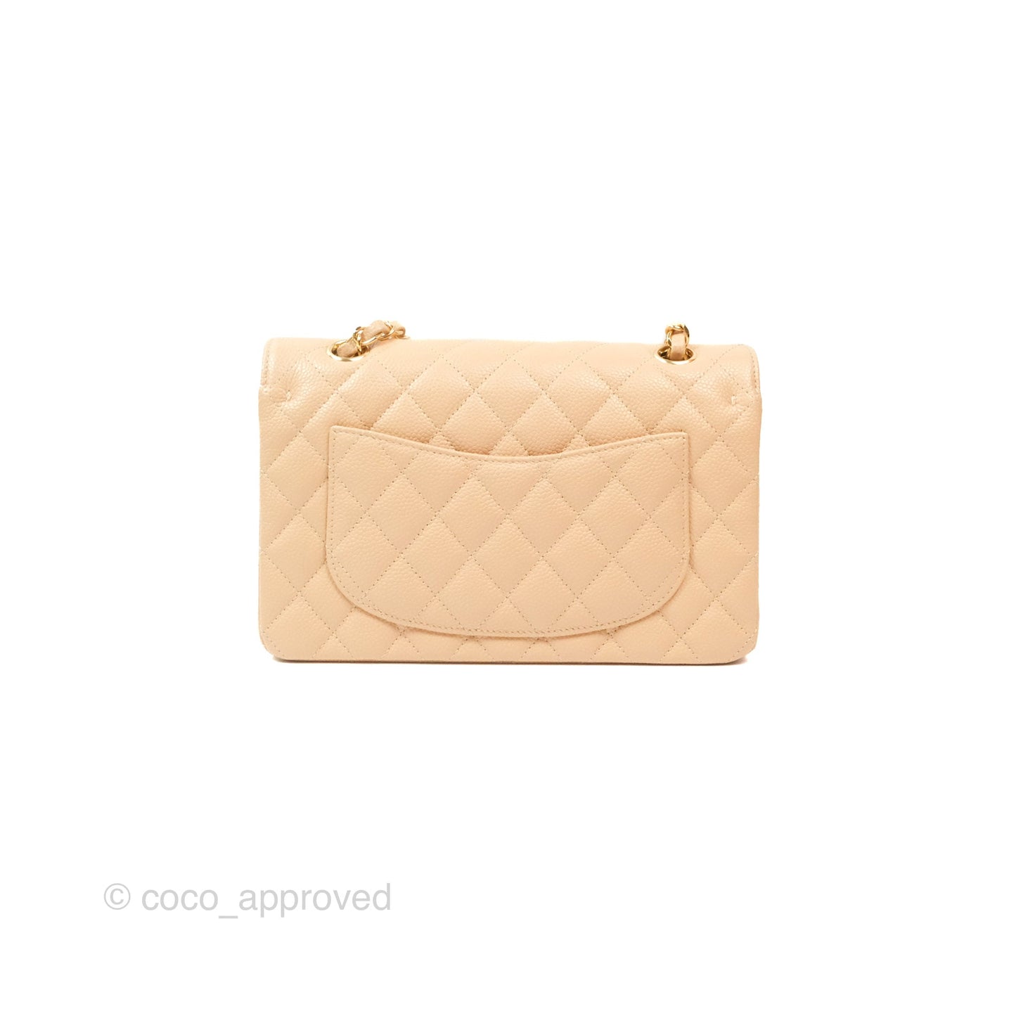Chanel Small Quilted Classic Flap Beige Caviar Gold Hardware