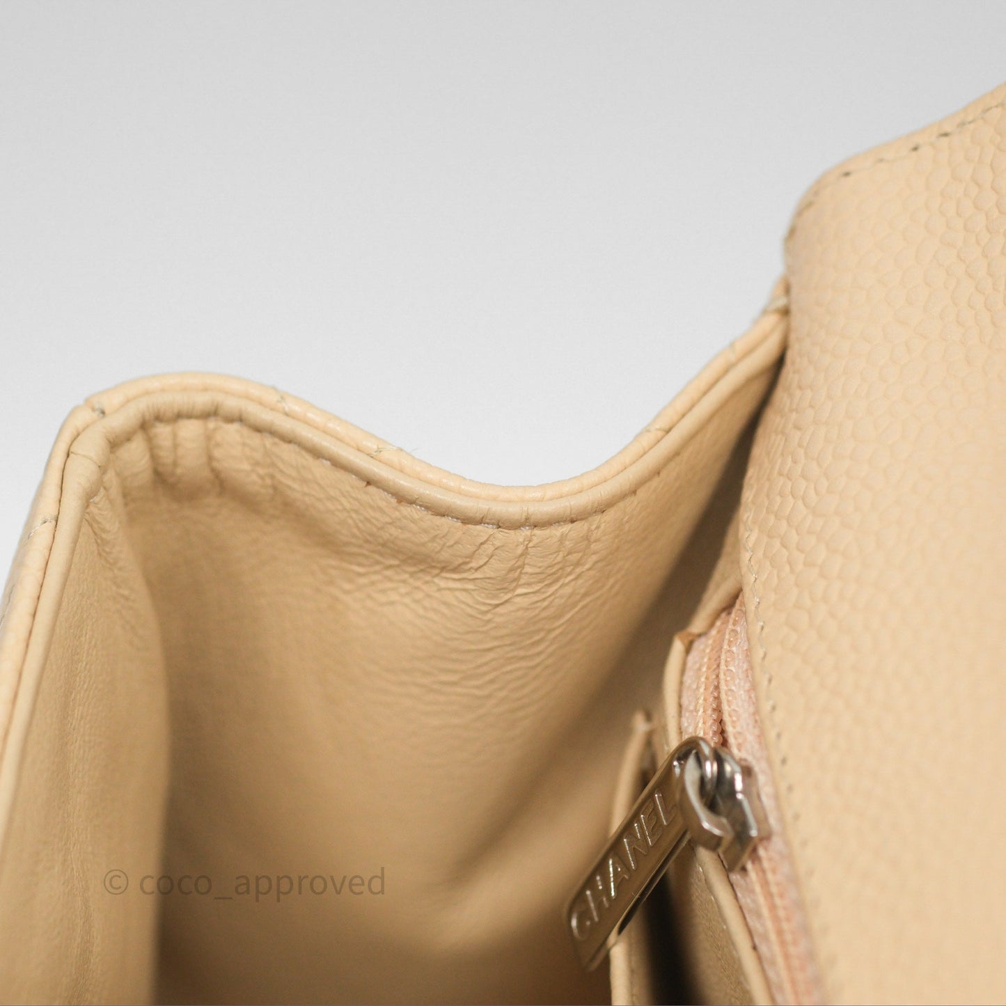Chanel Jumbo Single Flap Beige Caviar Silver Hardware