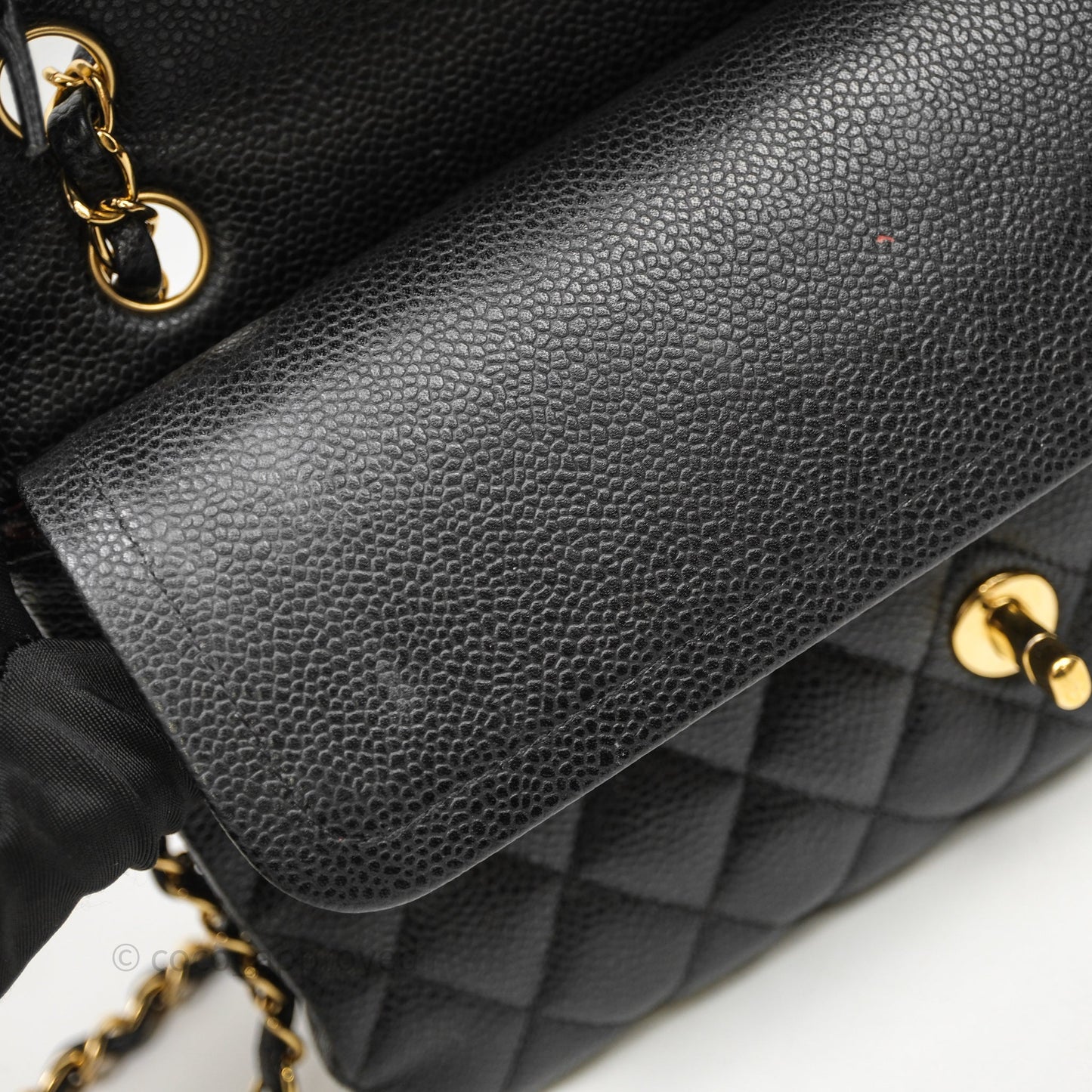 Chanel Classic M/L Medium Flap Quilted Black Caviar Gold Hardware