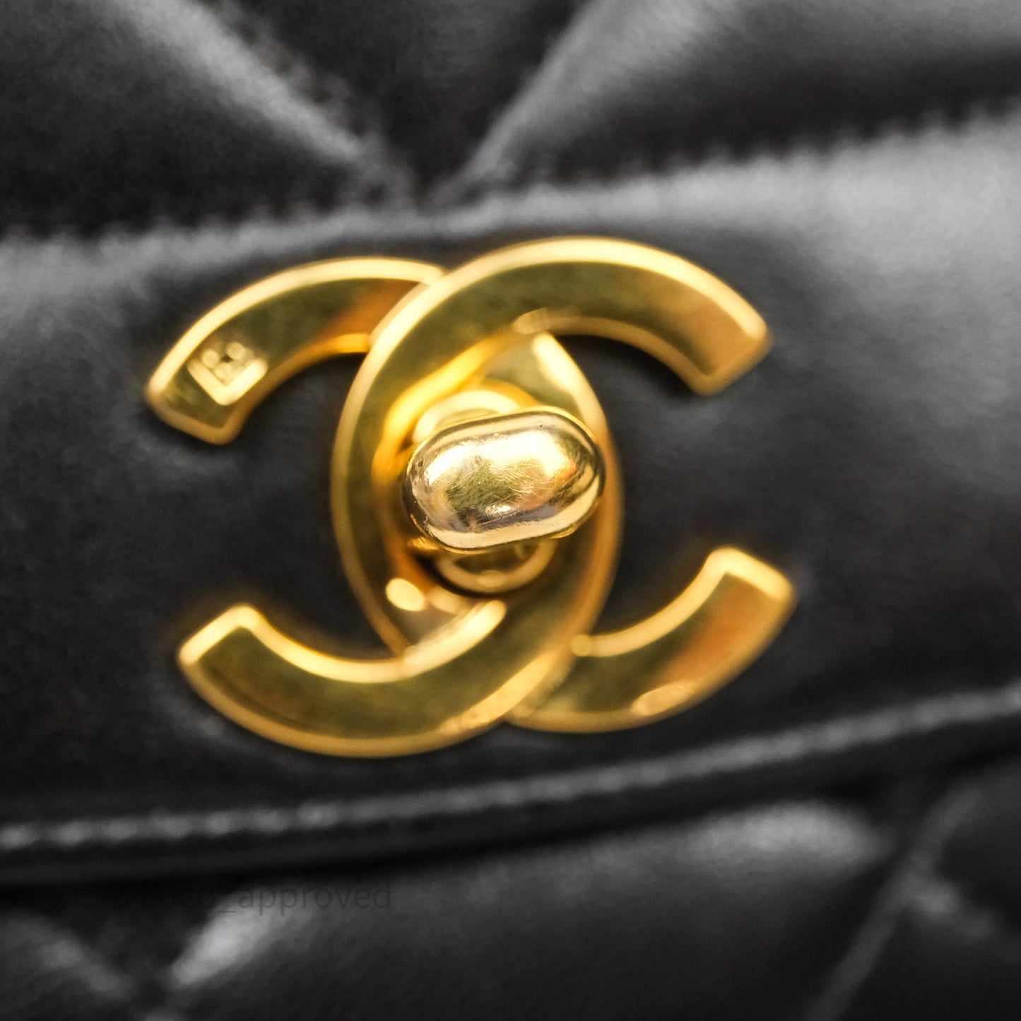 Chanel Vintage Medium Classic Diana Flap Bag Black Lambskin 24K Gold Hardware