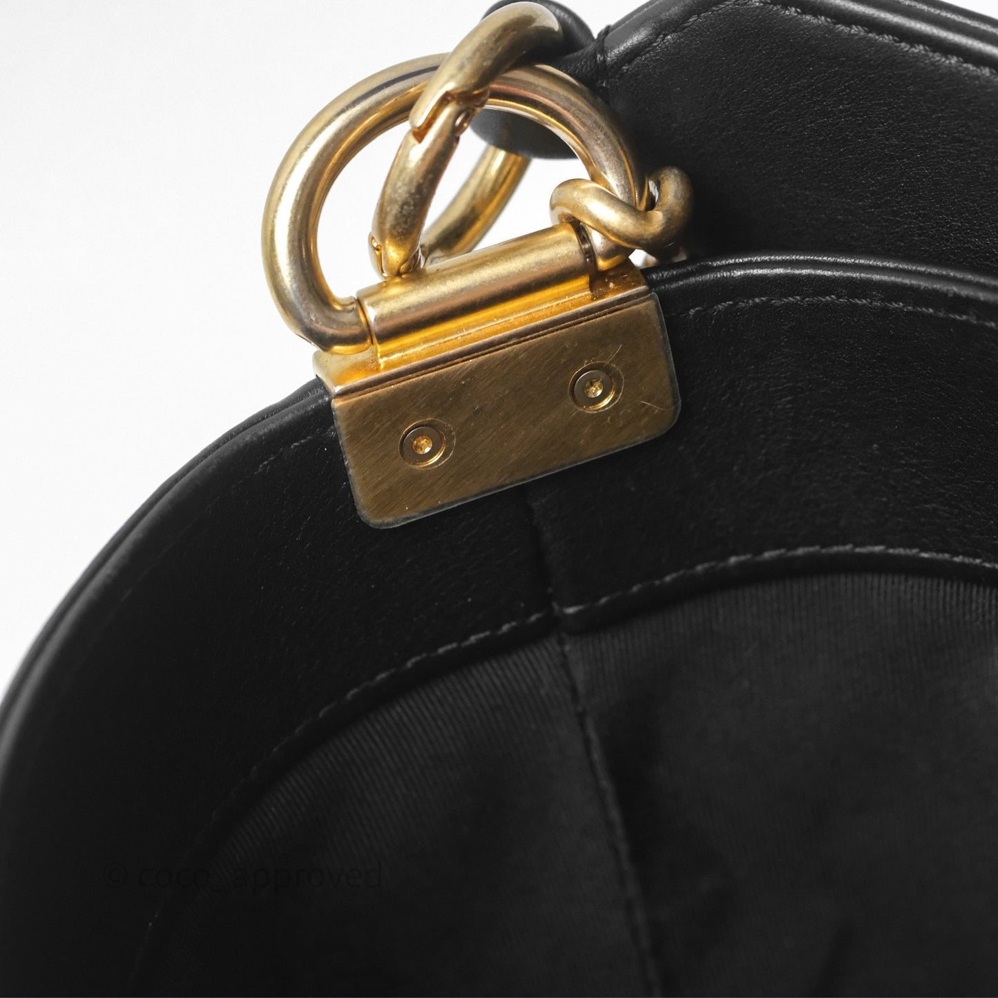 Chanel Quilted Boy Bucket Bag Black Lambskin Aged Gold Hardware