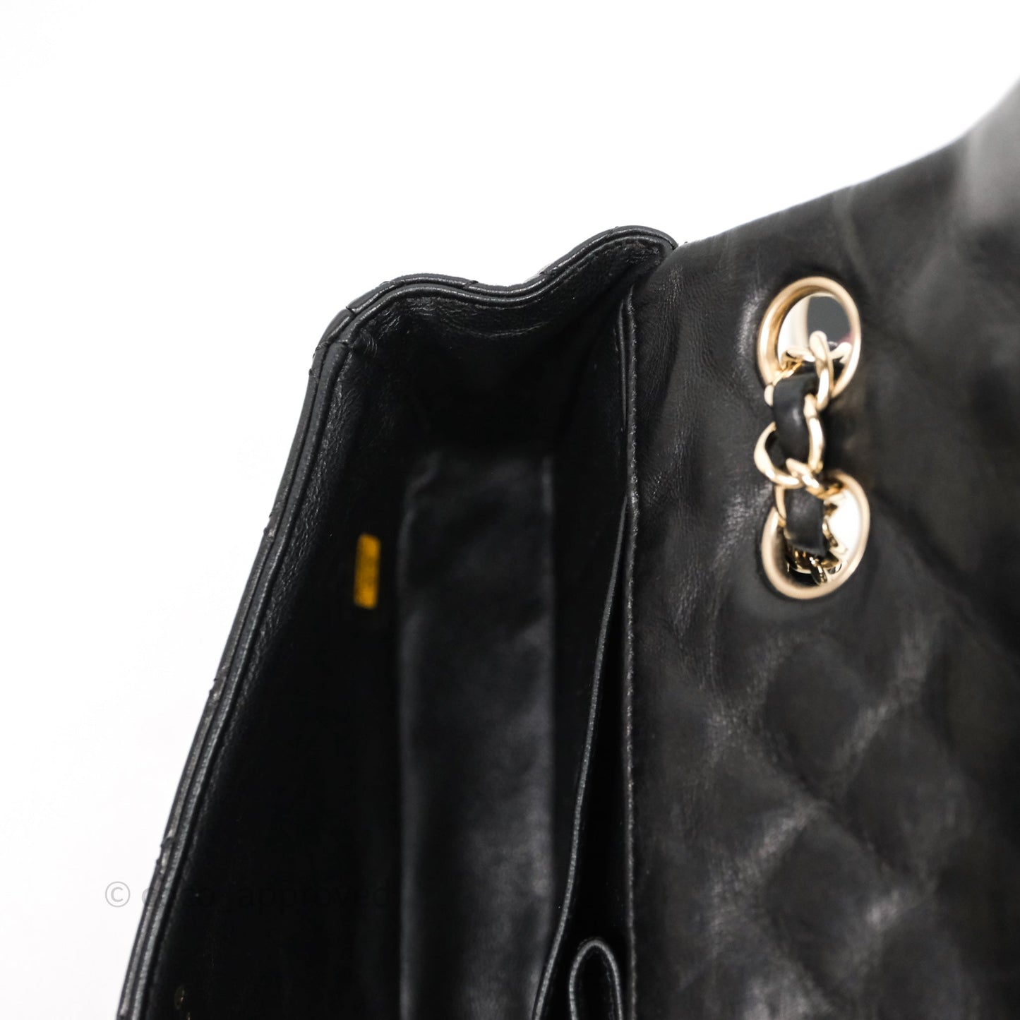 Chanel Quilted East West With Charm Flap Bag Lambskin Black Gold Hardware