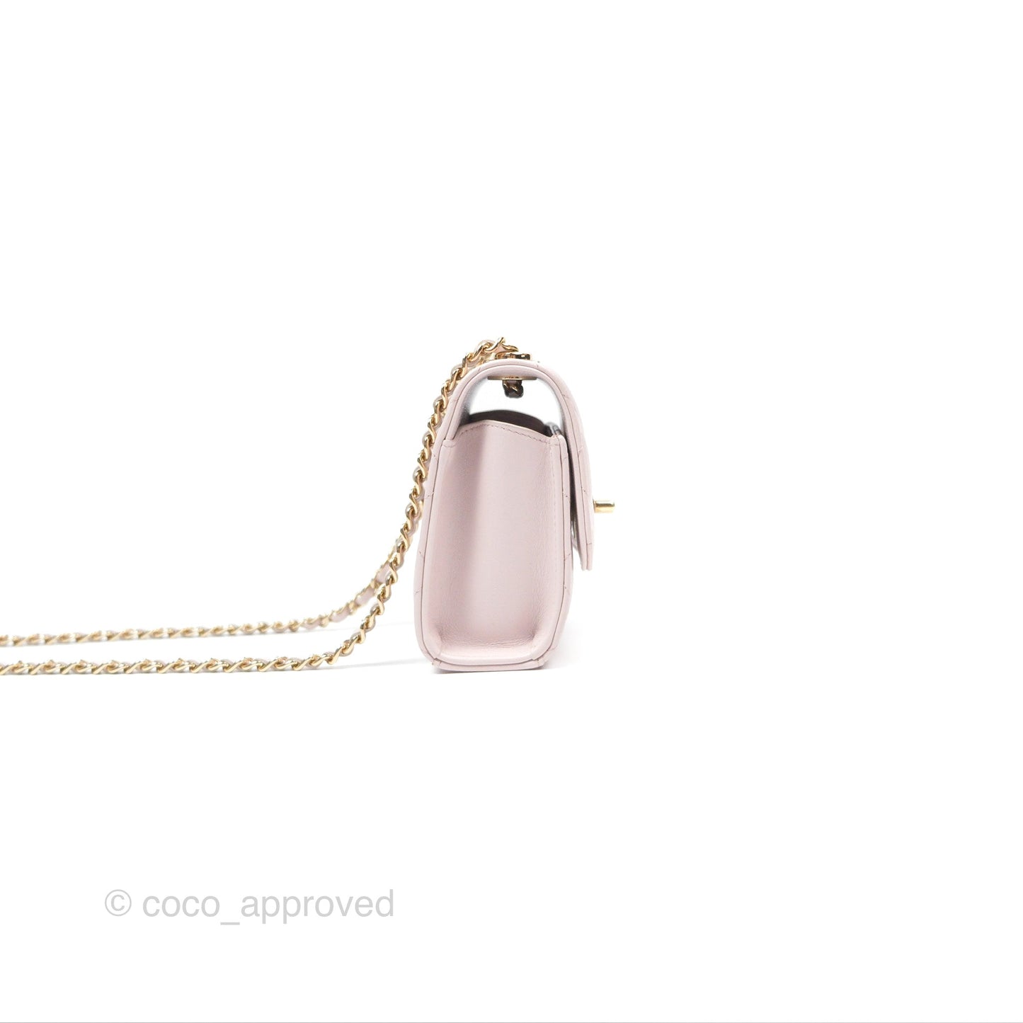Chanel Mini Quilted Trendy CC Clutch With Chain Light Pink Lambskin Gold Hardware