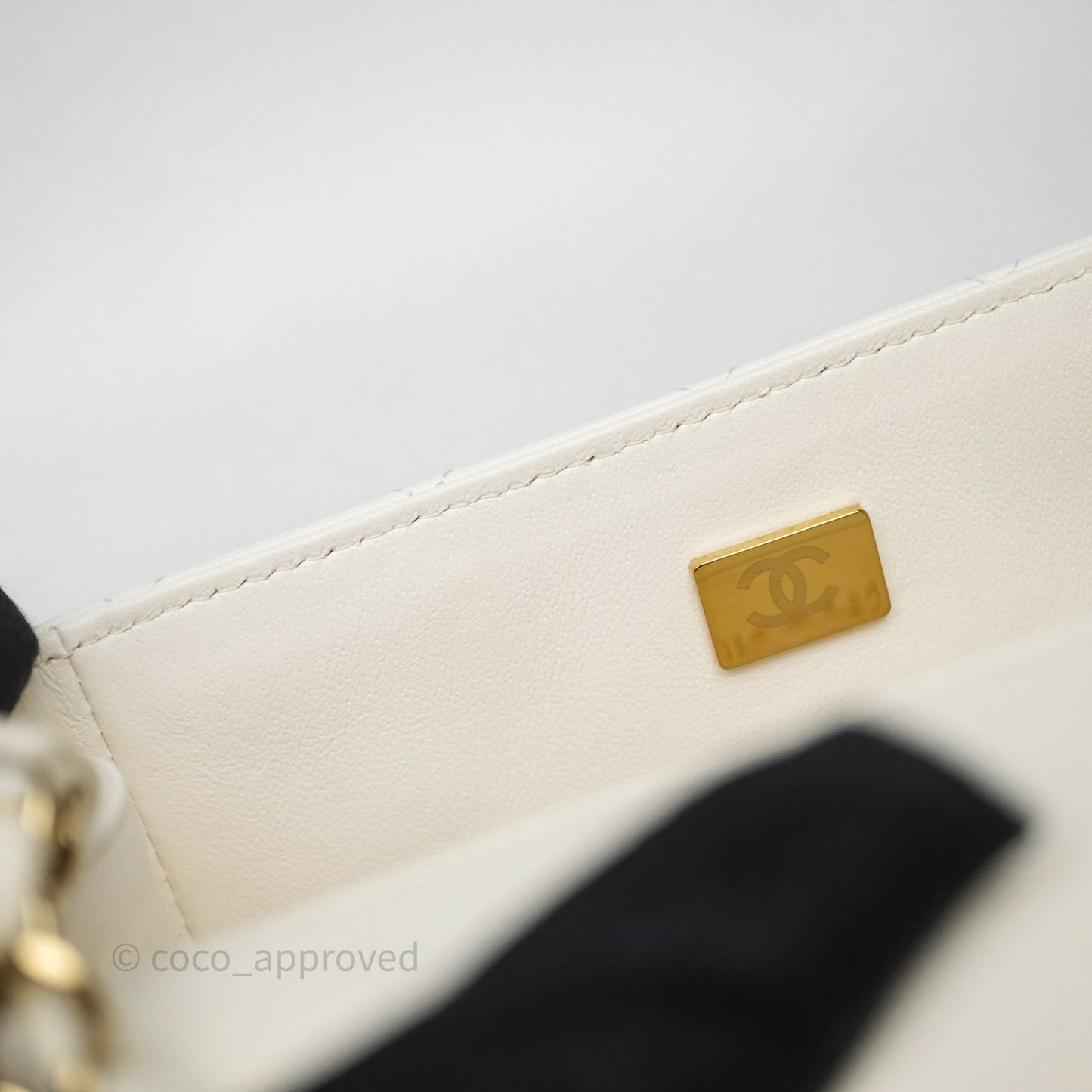 Chanel Quilted Mini Square White Lambskin Gold Hardware
