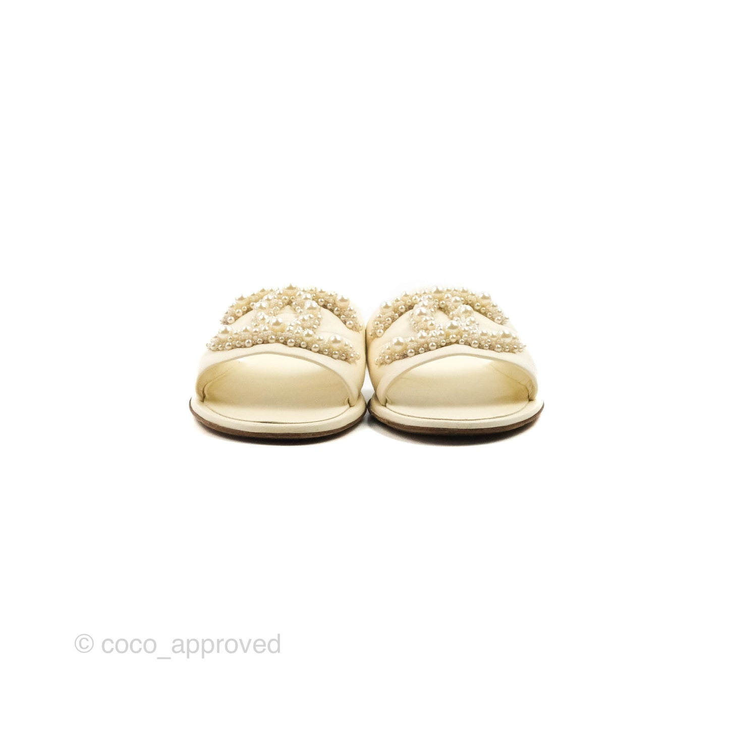 Chanel Ivory Slippers Pearl 37.5C