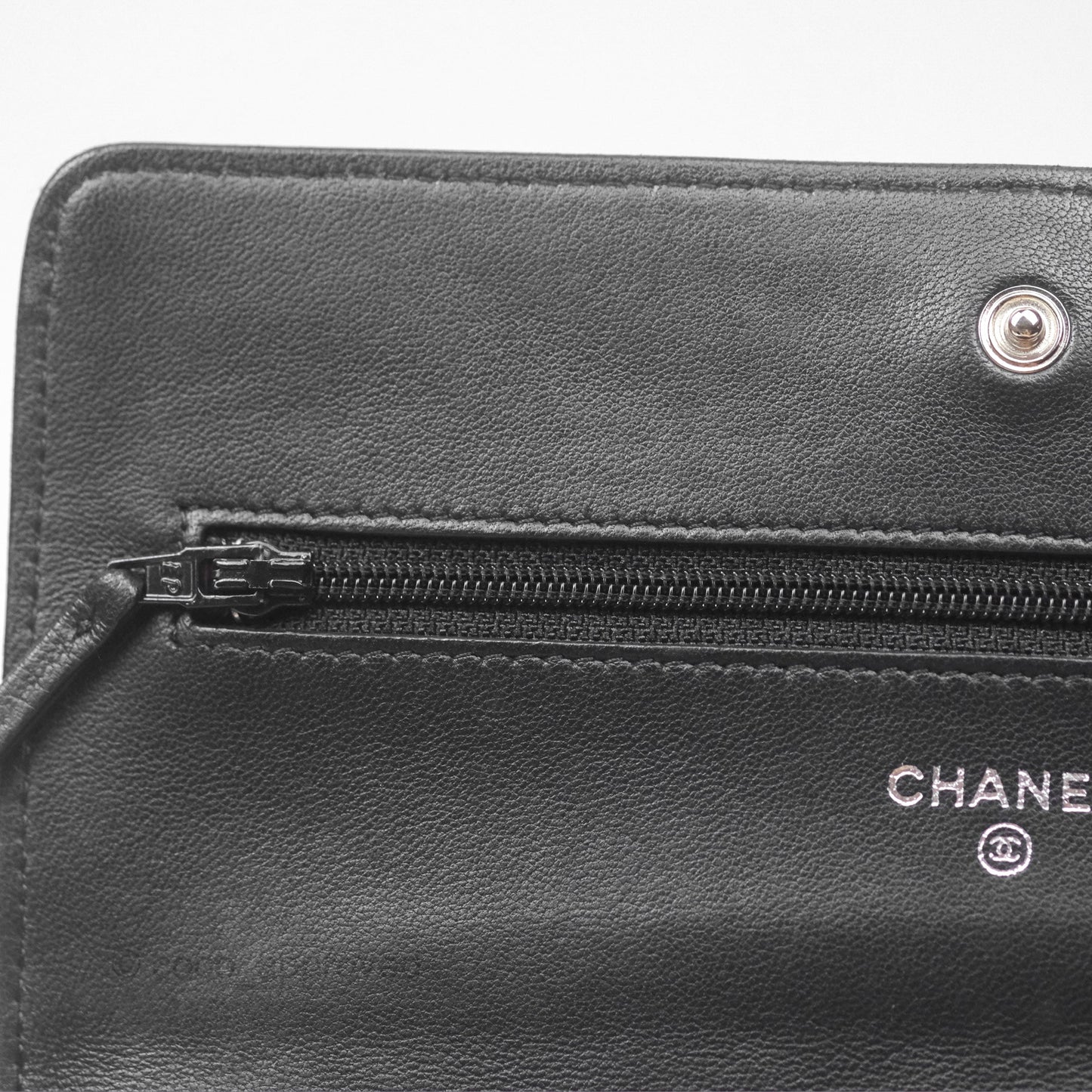 Chanel Quilted Wallet on Chain WOC Black Lambskin Palladium Hardware
