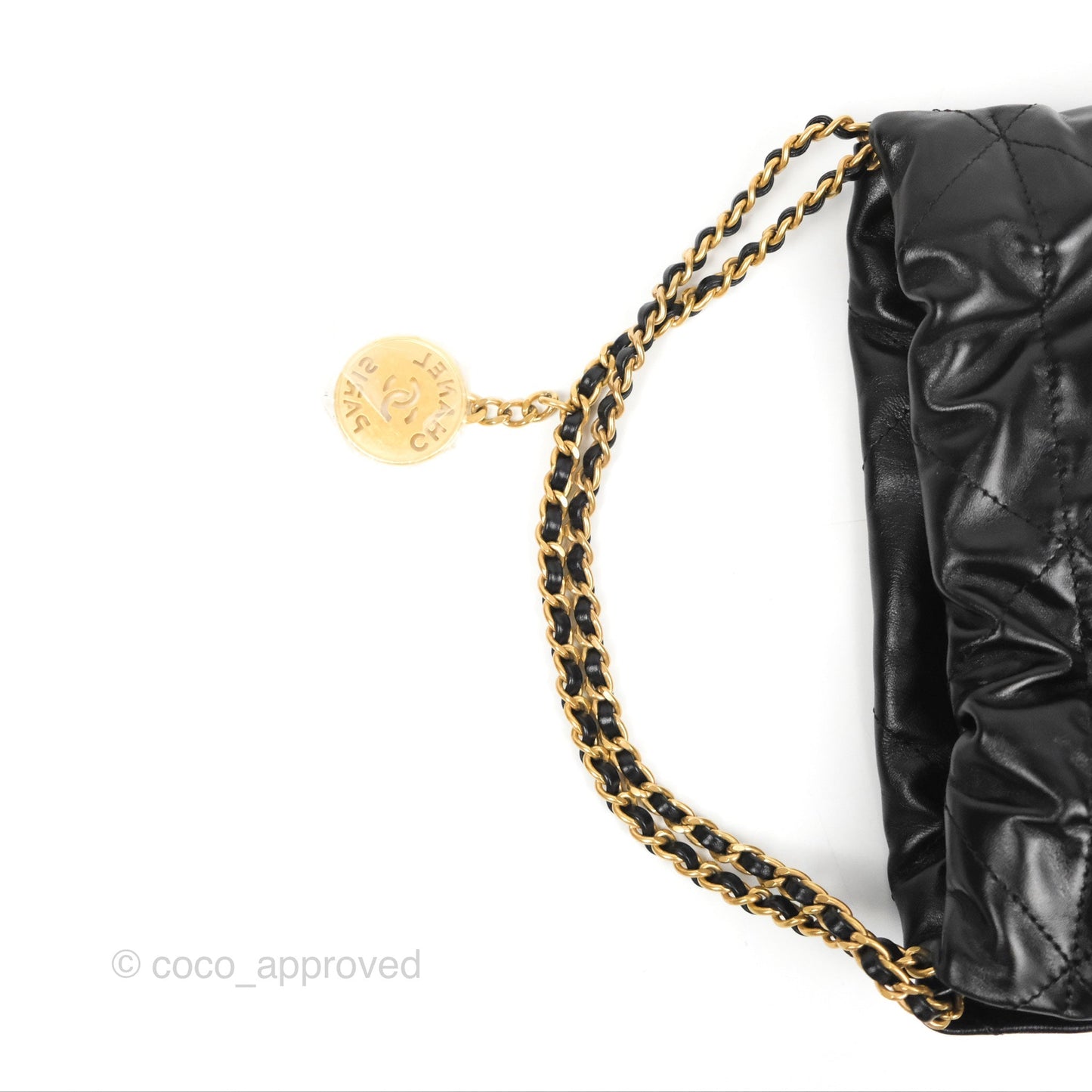 Chanel 22 Mini Bag Black Crumpled Calfskin