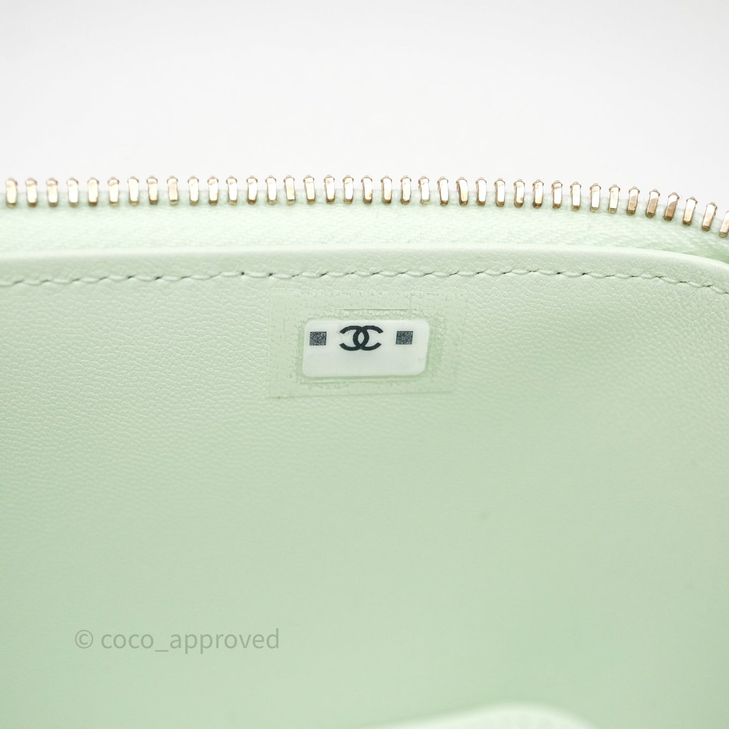 Chanel Vanity Rectangular Top Handle Mint Green Caviar Gold Hardware