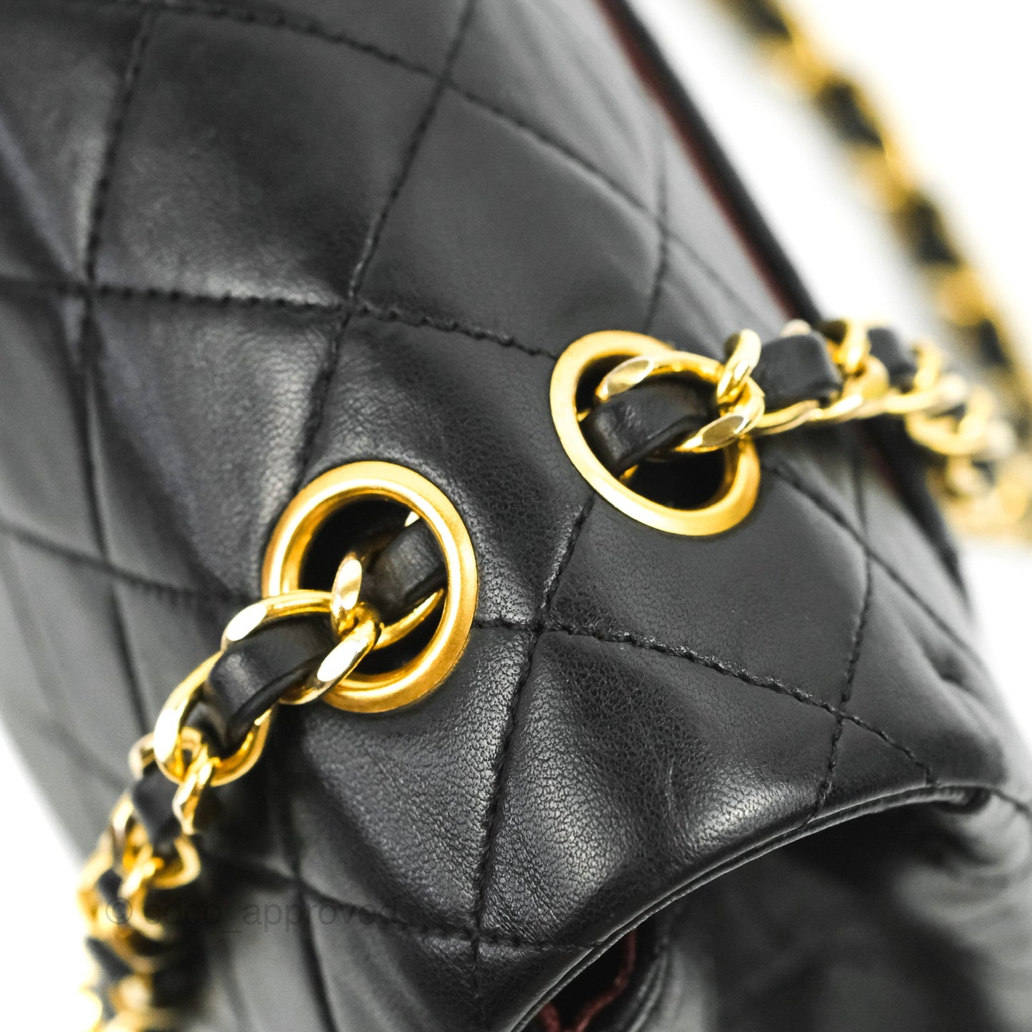 Chanel Vintage Medium Double Flap Black Lambskin 24K Gold Hardware