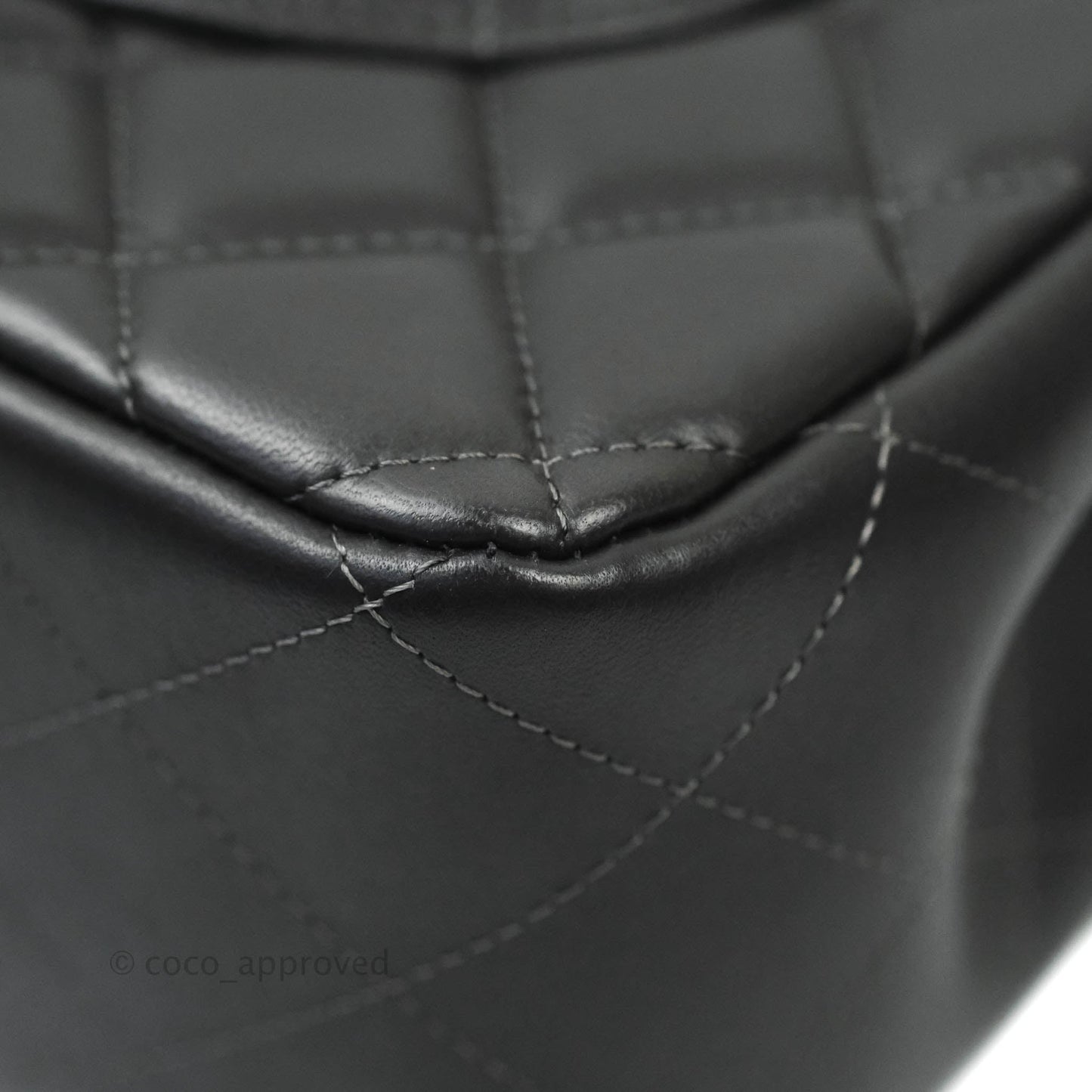 Chanel Jumbo Double Flap Dark Grey Lambskin Silver Hardware⁣⁣