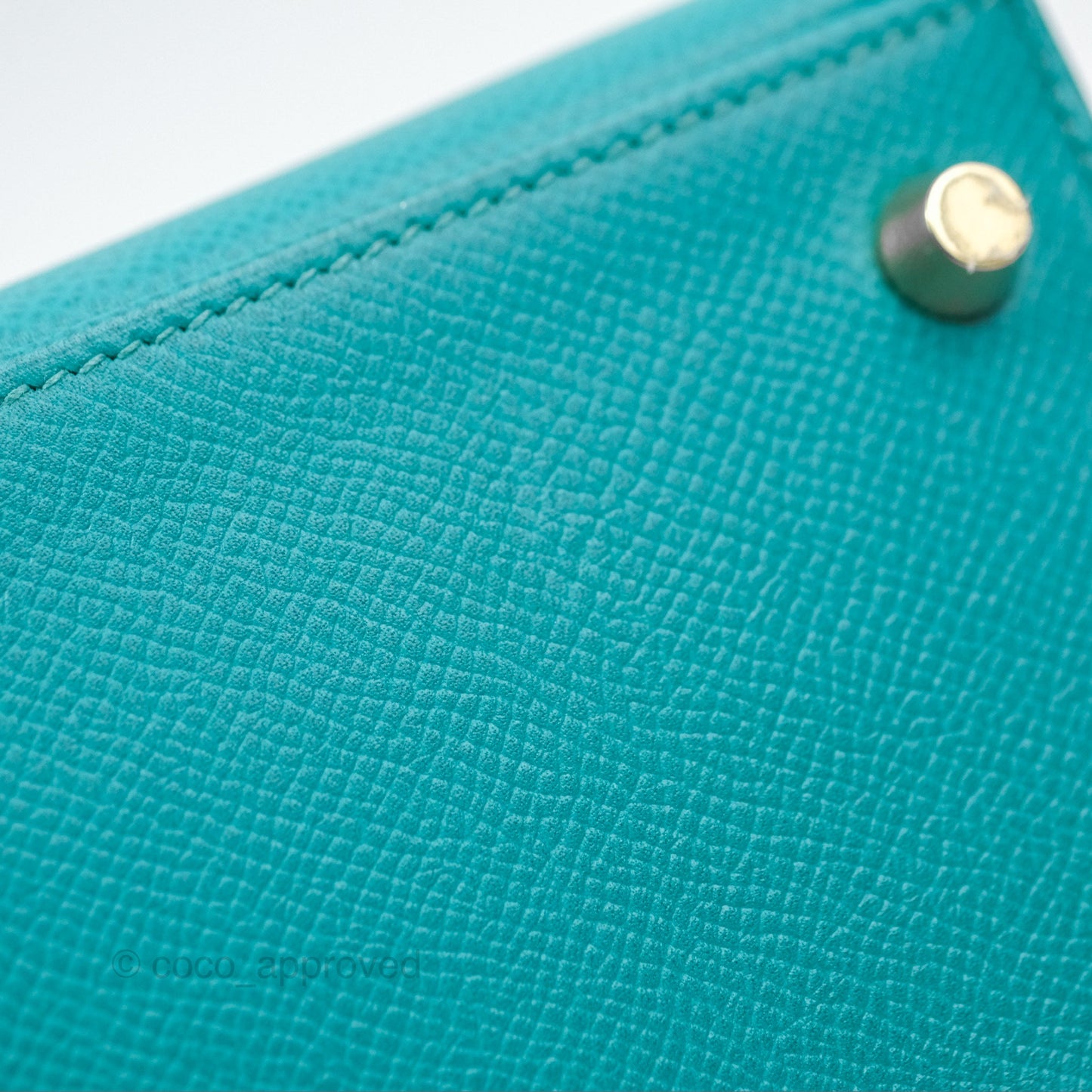 Hermès Sellier Kelly 25 Bleu Paon 7F Epsom Gold Hardware