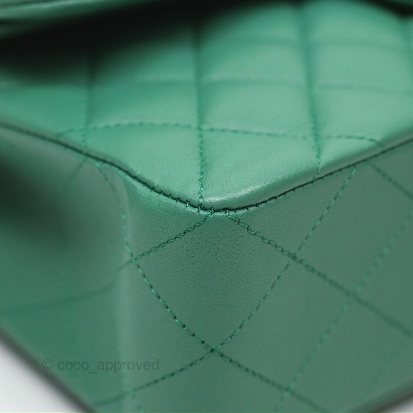 Chanel Small S/M Classic Flap Green Lambskin Gold Hardware