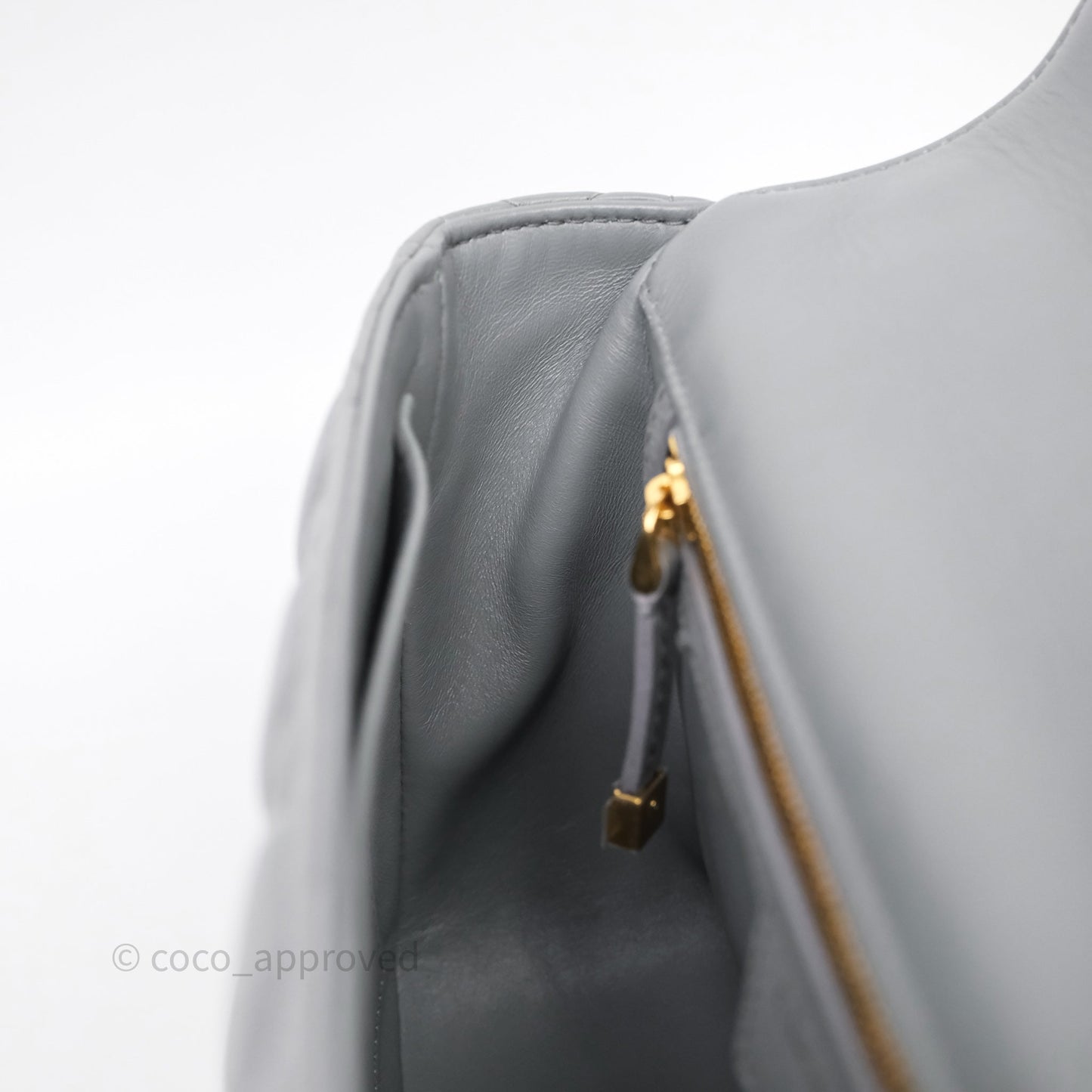 Christian Dior Caro Bag Medium Stone Grey Cannage Calfskin Gold Hardware