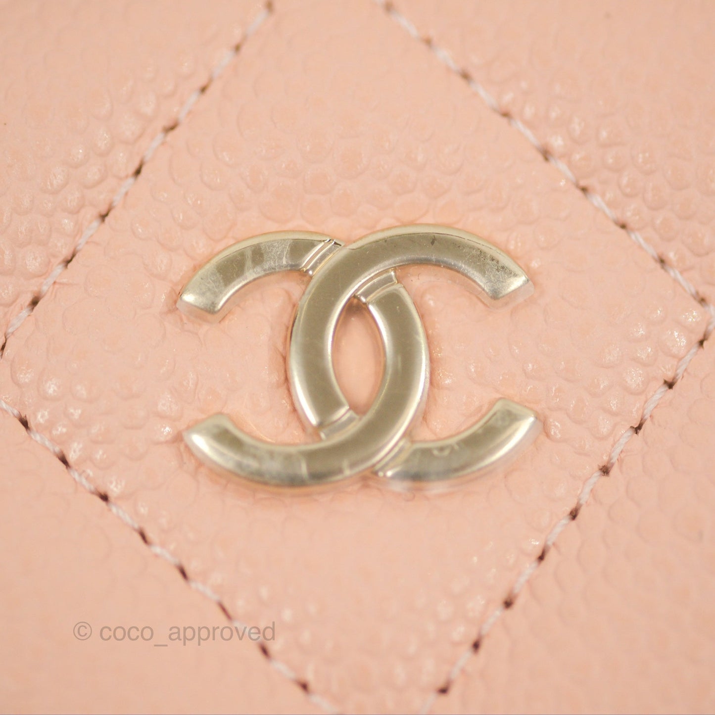 Chanel Vanity Rectangular Pink Beige Caviar Gold Hardware