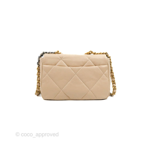 Chanel 19 Small Beige Mixed Hardware