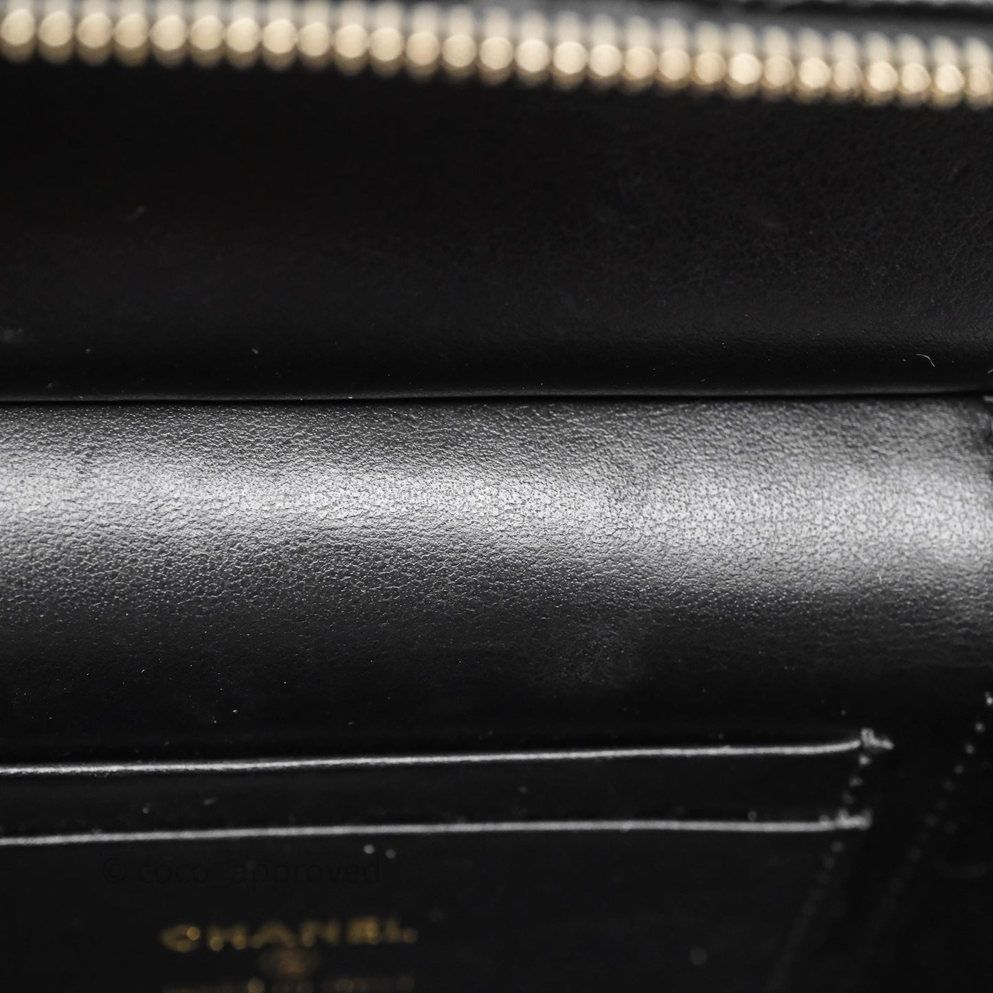 Chanel Top Handle Long Vanity with Chain Black Caviar Gold Hardware 25C