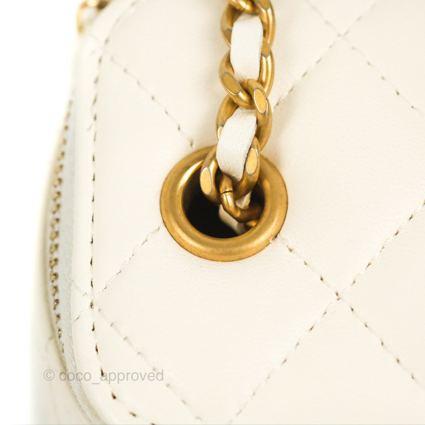 Chanel Mini Pearl Crush Vanity With Chain White Gold Hardware