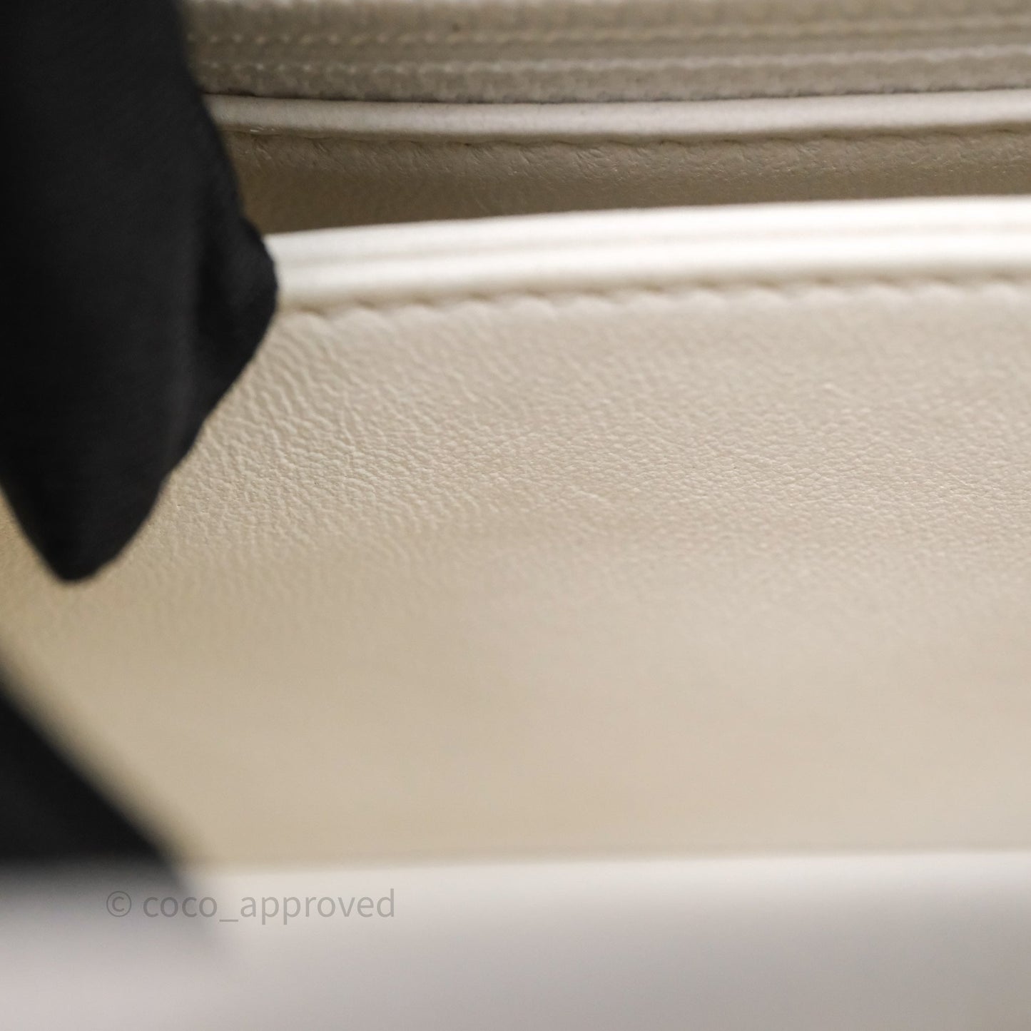Chanel Mini Coco Handle Quilted White Caviar Gold Hardware