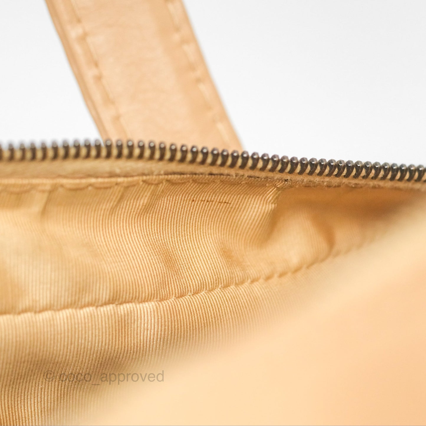 Chanel Contrast Stitch Surpique Bowler Bag Beige Calfskin Matte Black Hardware