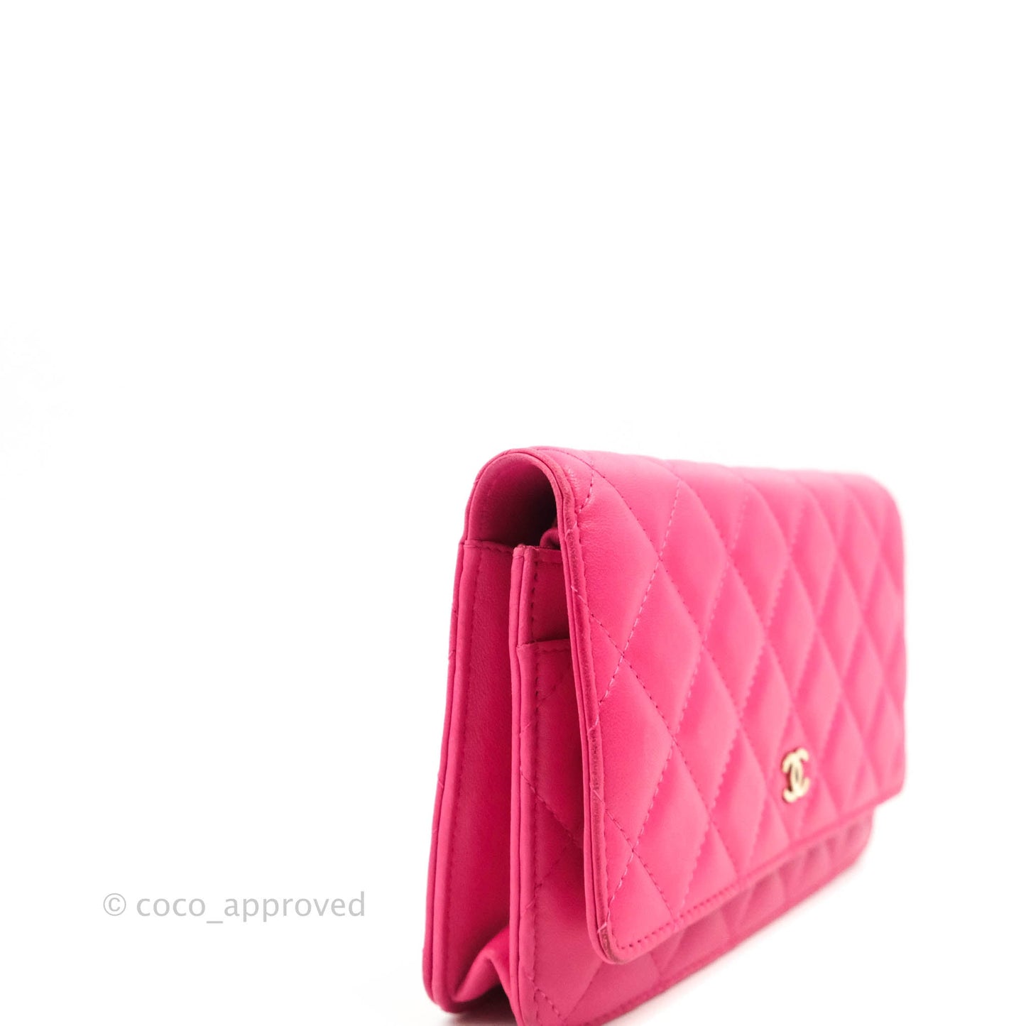 Chanel Quilted Wallet on Chain WOC Pink Lambskin Gold Hardware