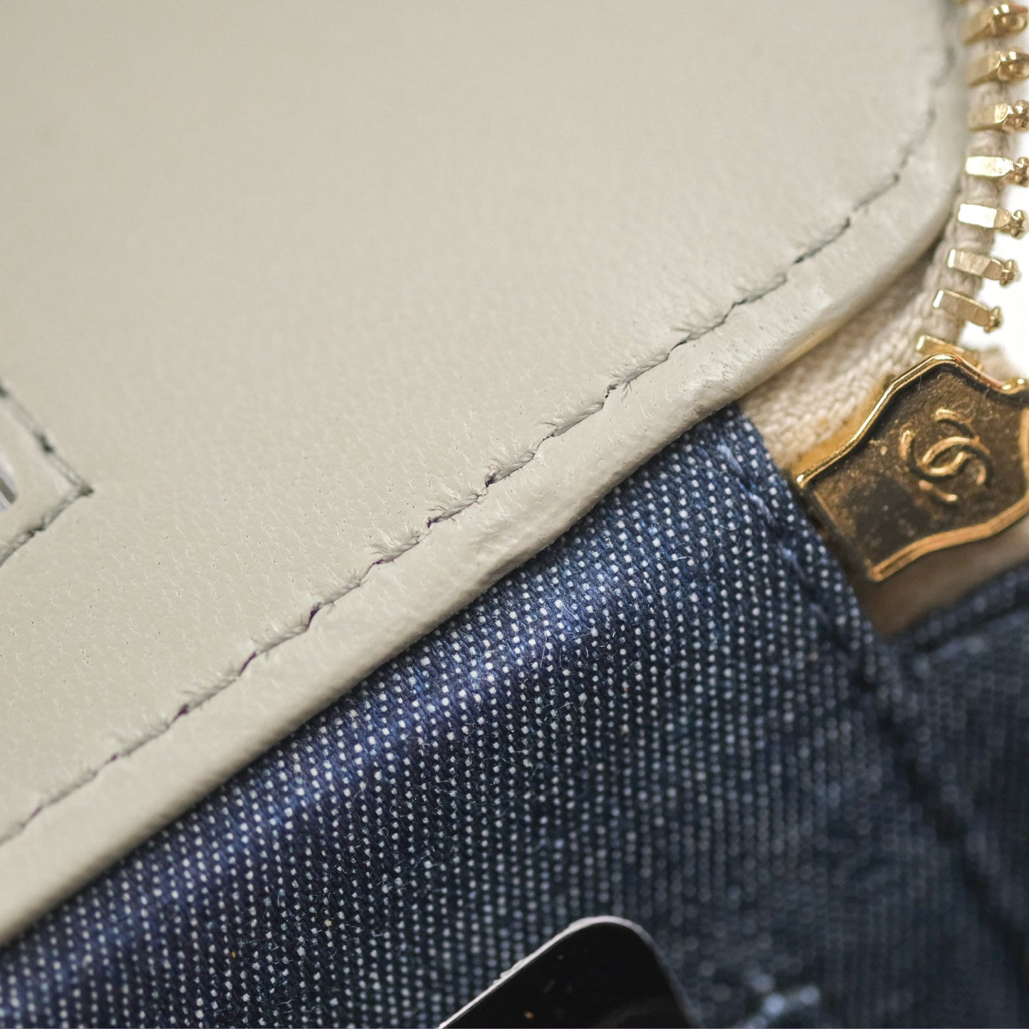 Chanel Vanity with Resin Chain Grey Lambskin Gold Hardware