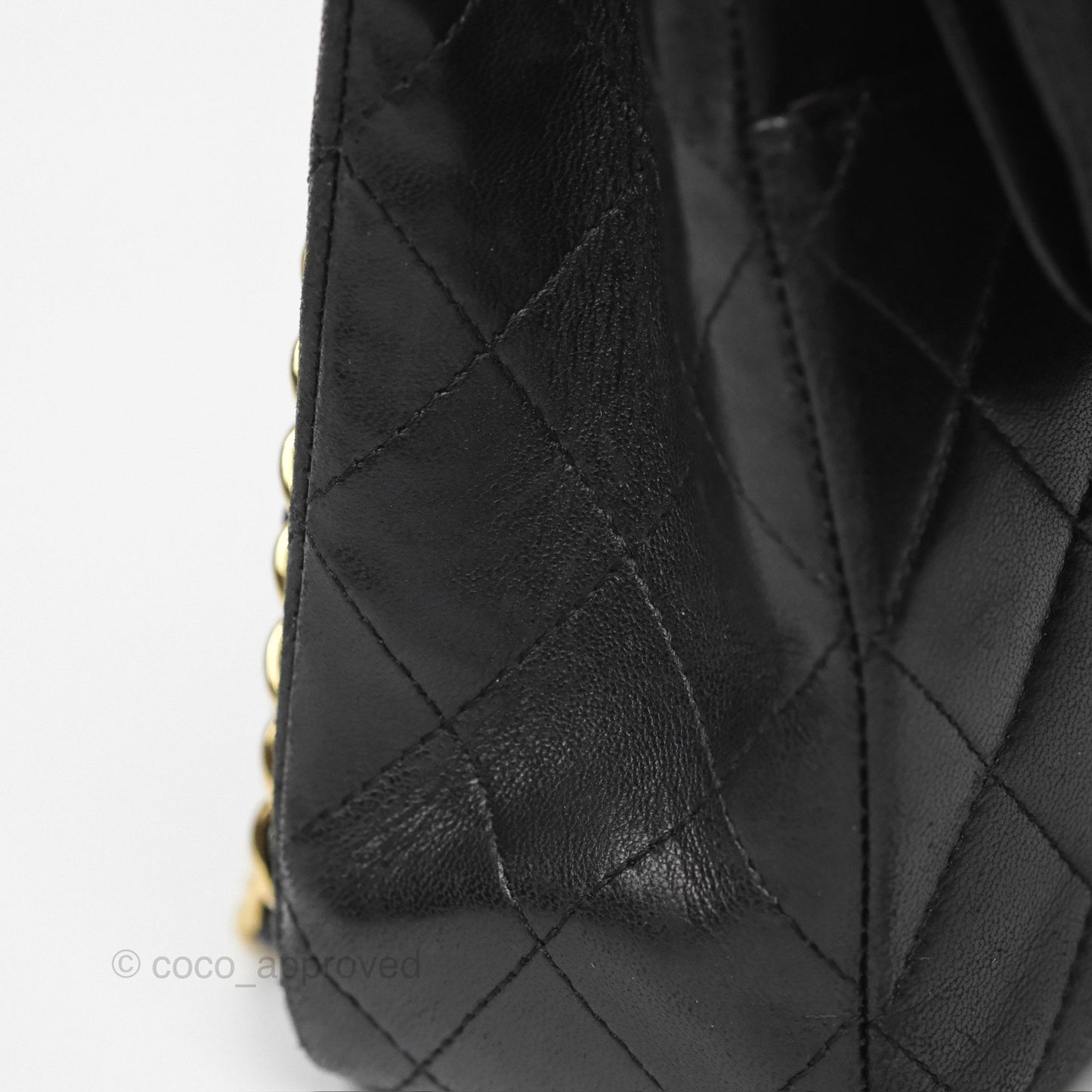 Chanel Classic M/L Medium Flap Quilted Black Lambskin Gold Hardware