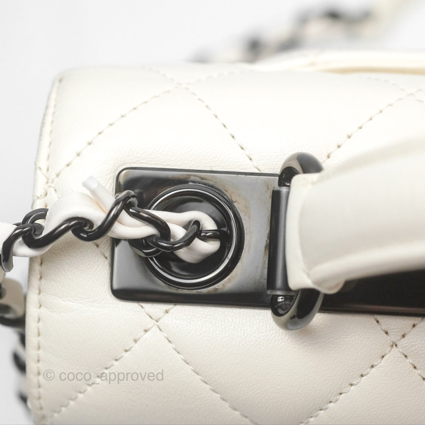 Chanel Trendy CC Small White Lambskin Black Hardware