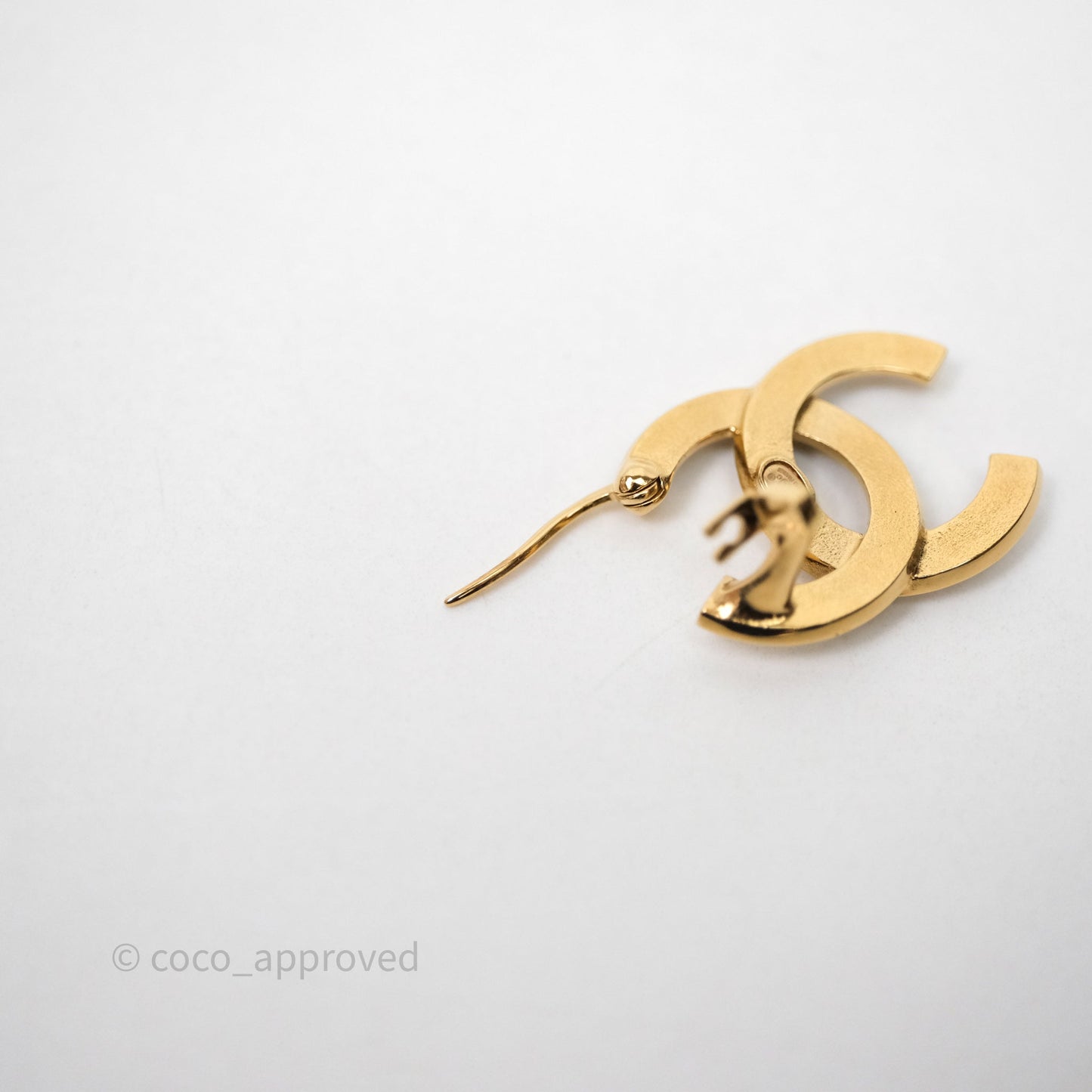 Chanel CC Crystals Black Resin Earrings Gold Tone 24C
