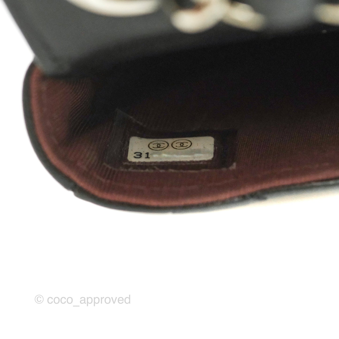 Chanel Mini Card Holder Chain Belt Bag Black Lambskin Silver Hardware 21B