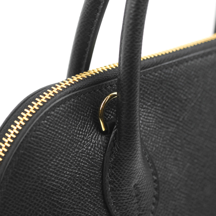 Hermès Bolide 1923 25 Black Epsom Gold Hardware