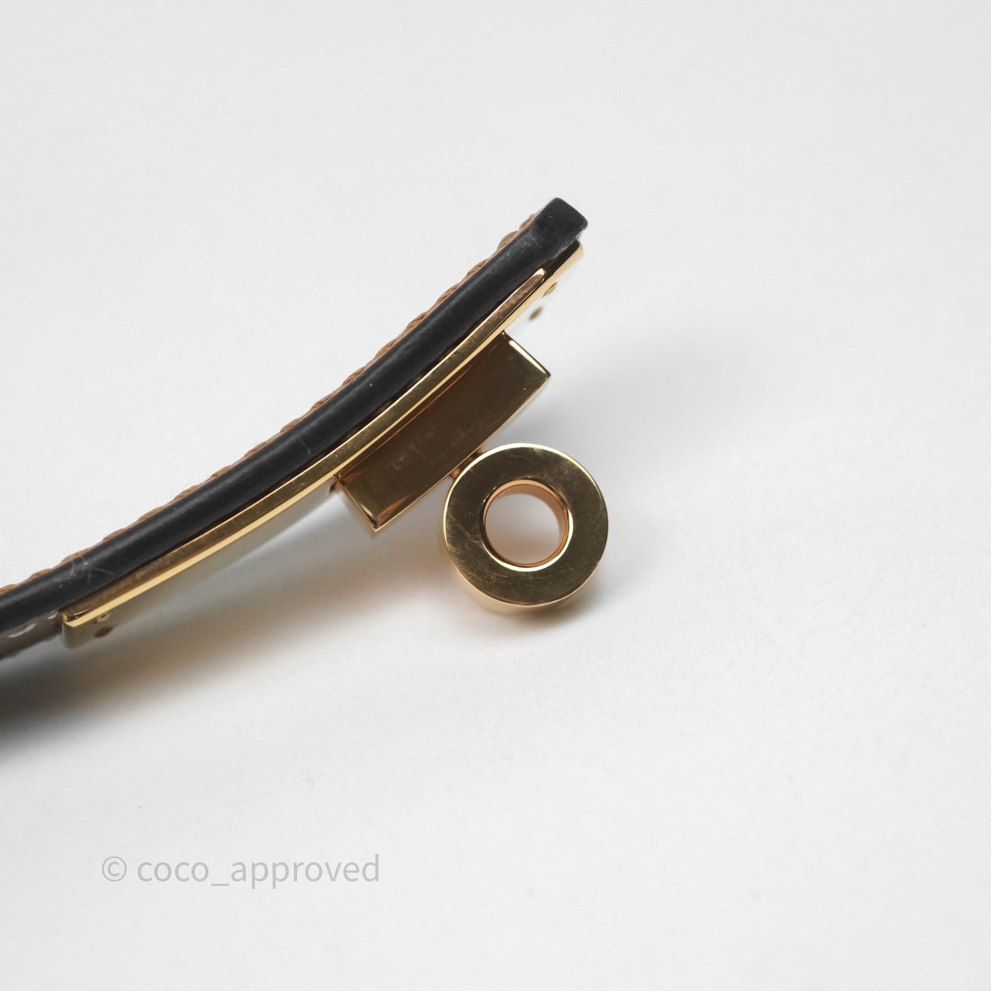 Hermès Kelly Buckle Belt Etoupe Epsom Rose Gold Hardware