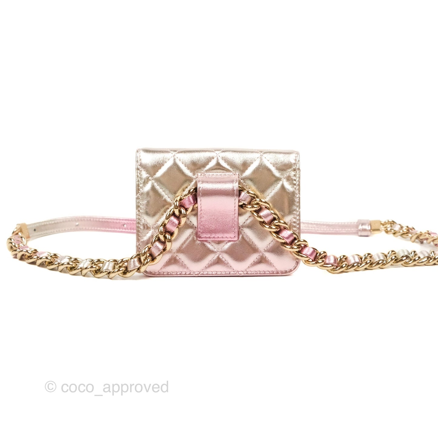 Chanel Waist Belt Bag Metallic Gradient Pink/Silver Lambskin Gold Hardware