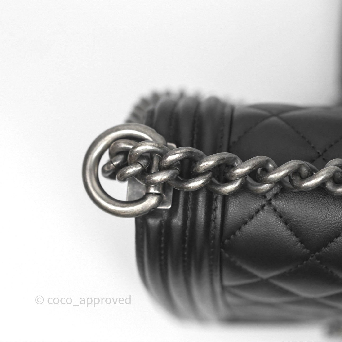 Chanel Quilted North South Boy Flap Black Calfskin Ruthenium Hardware