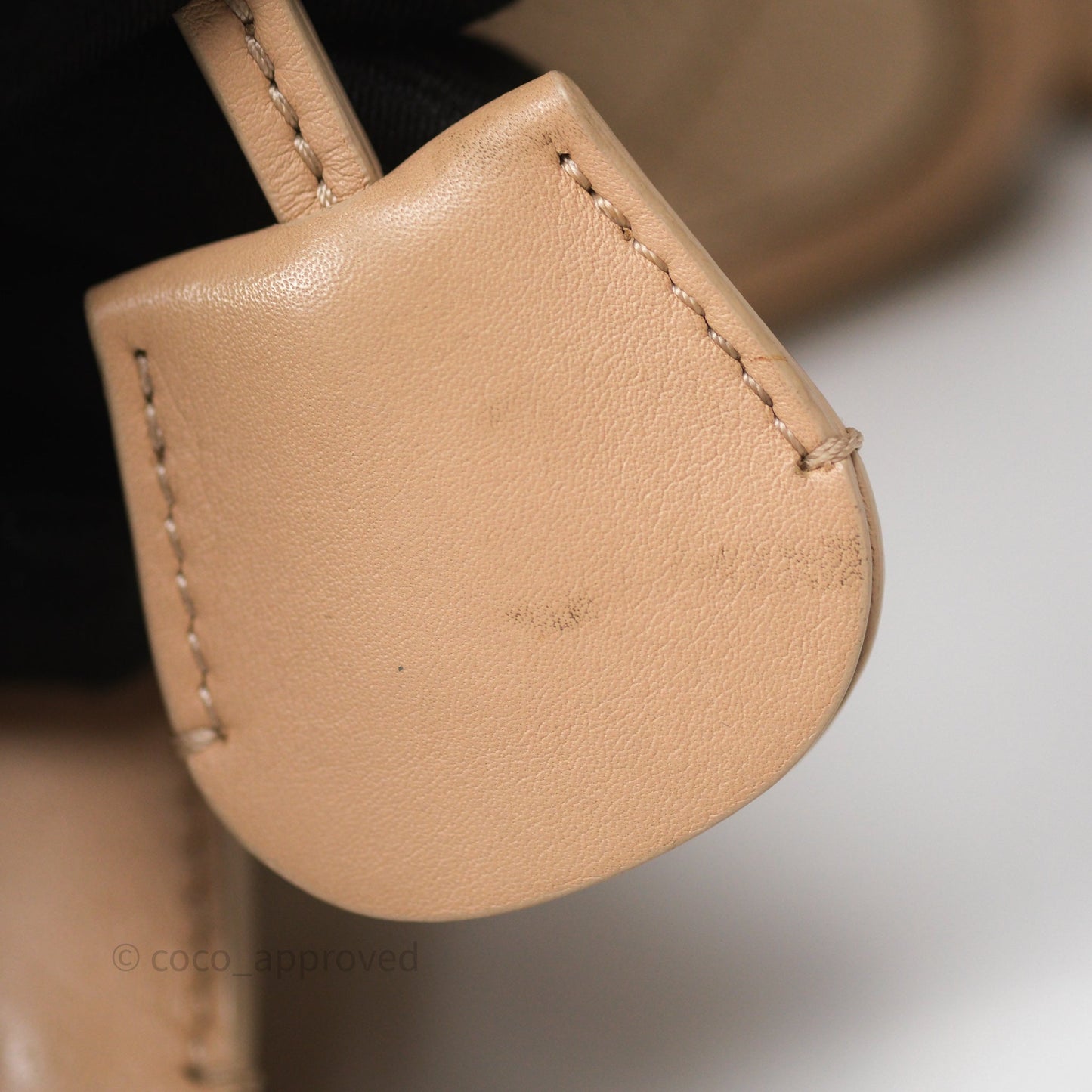 Chanel Quilted Small CC Filigree Vanity Case Beige Caviar Gold Hardware