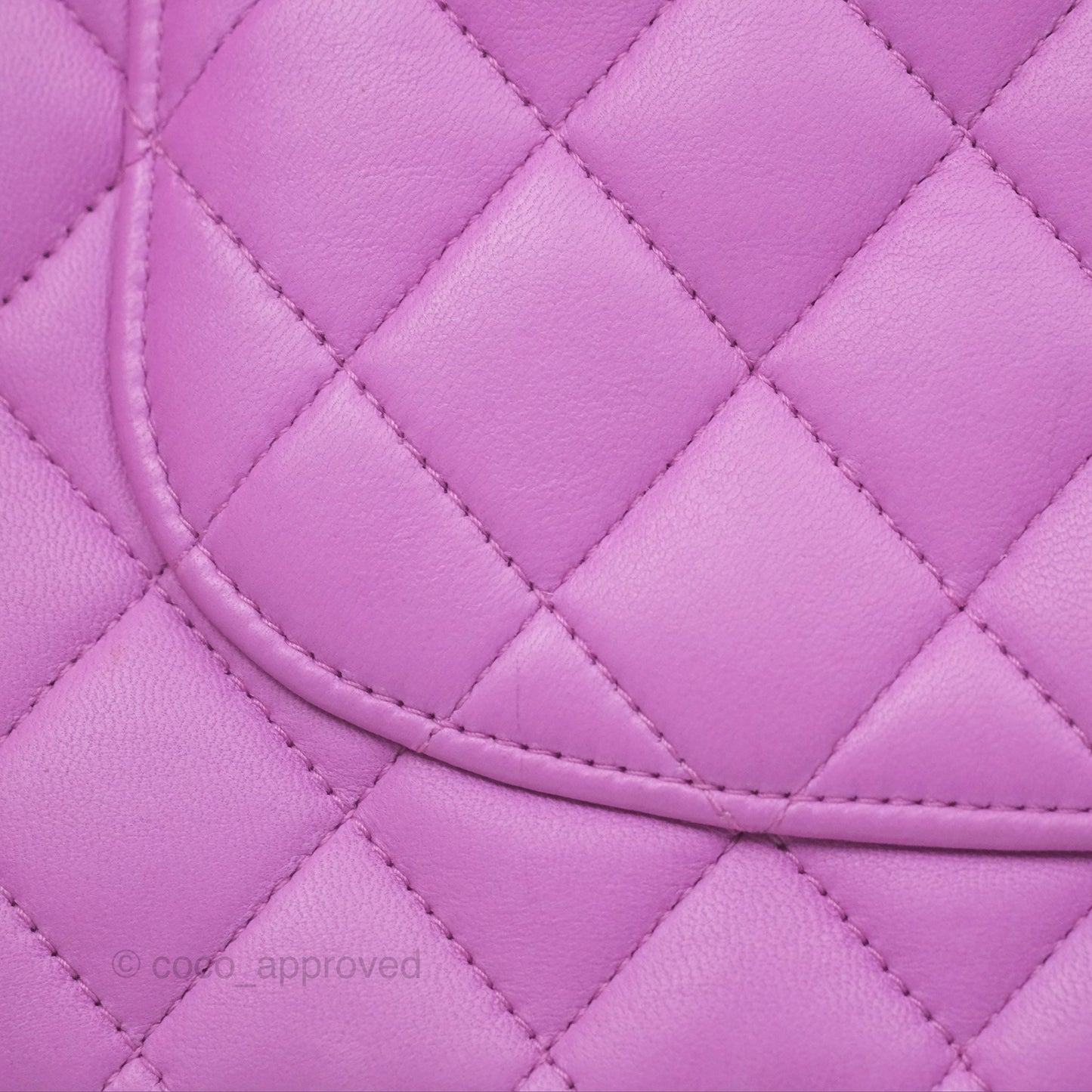 Chanel Medium Classic Flap Quilted Purple Lambskin Silver Hardware