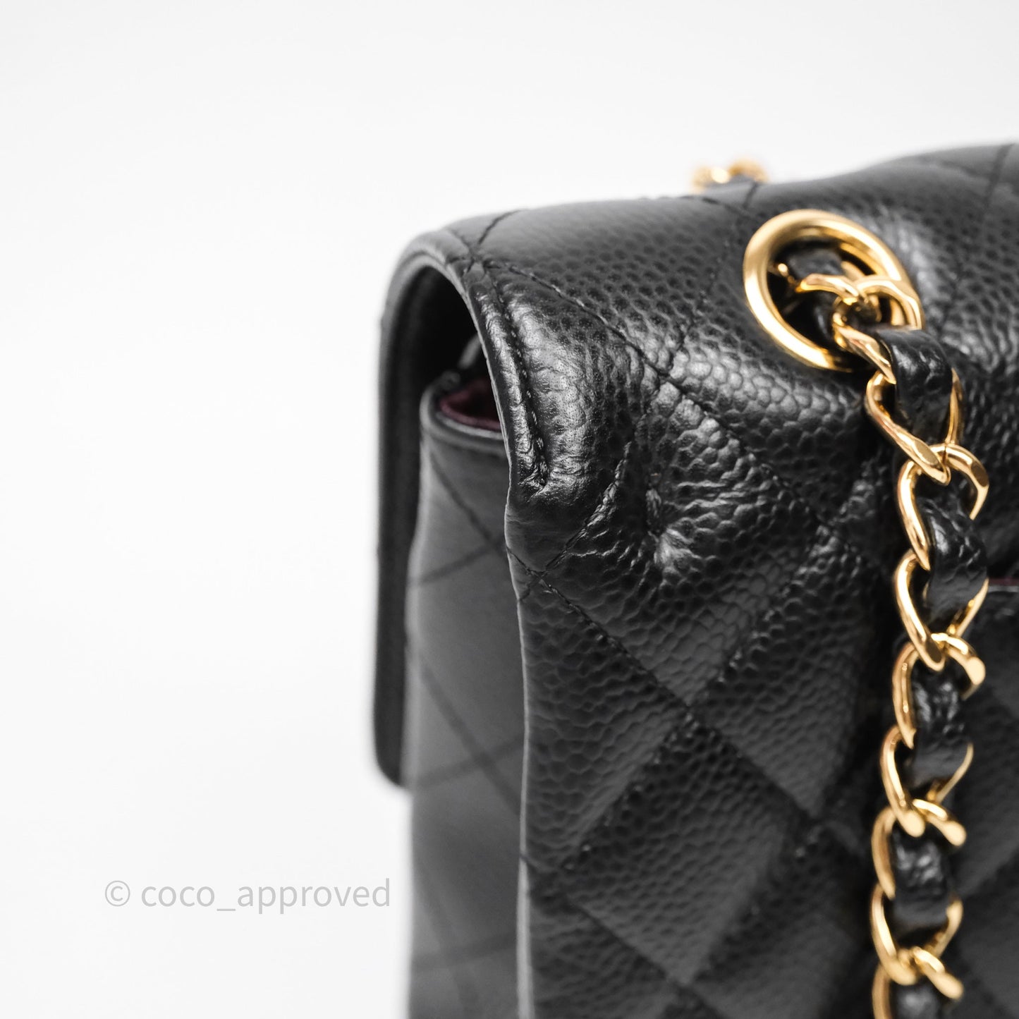 Chanel Quilted Classic M/L Medium Flap Black Caviar Gold Hardware