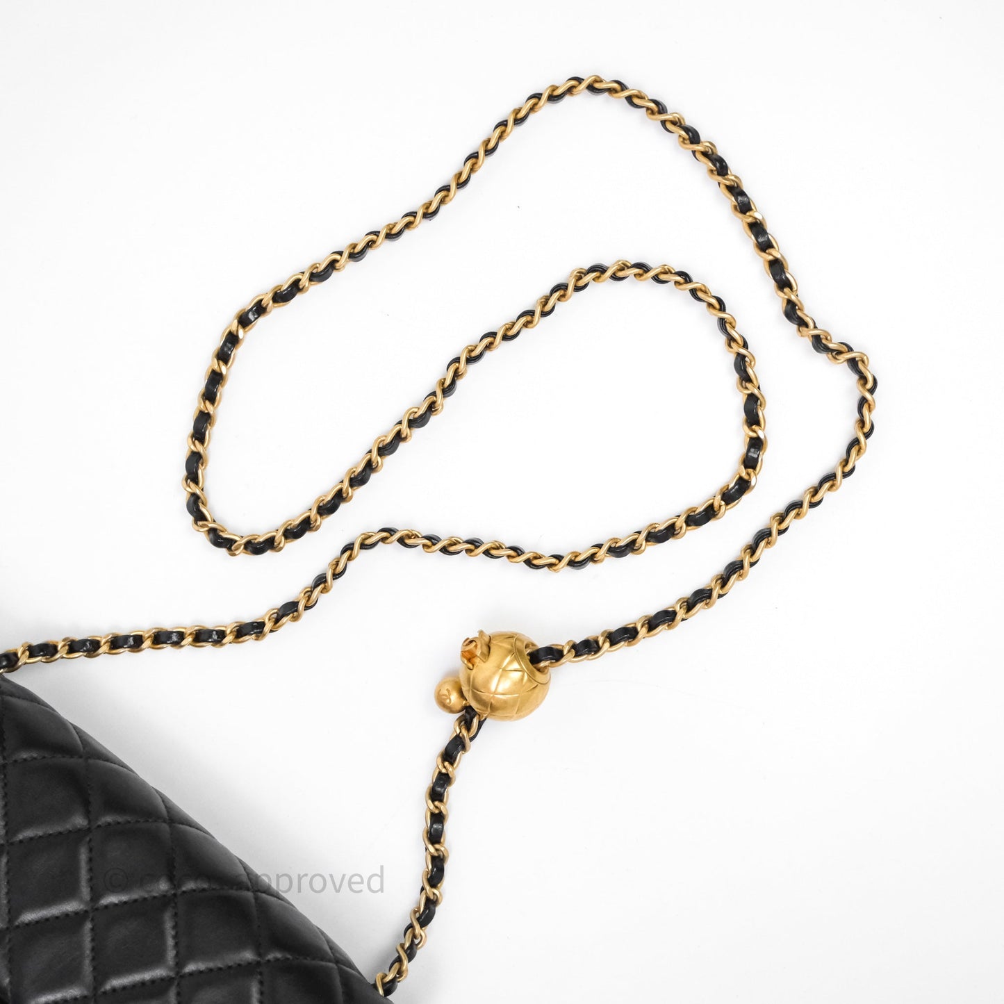 Chanel Mini Rectangular Pearl Crush Quilted Black Lambskin Aged Gold Hardware