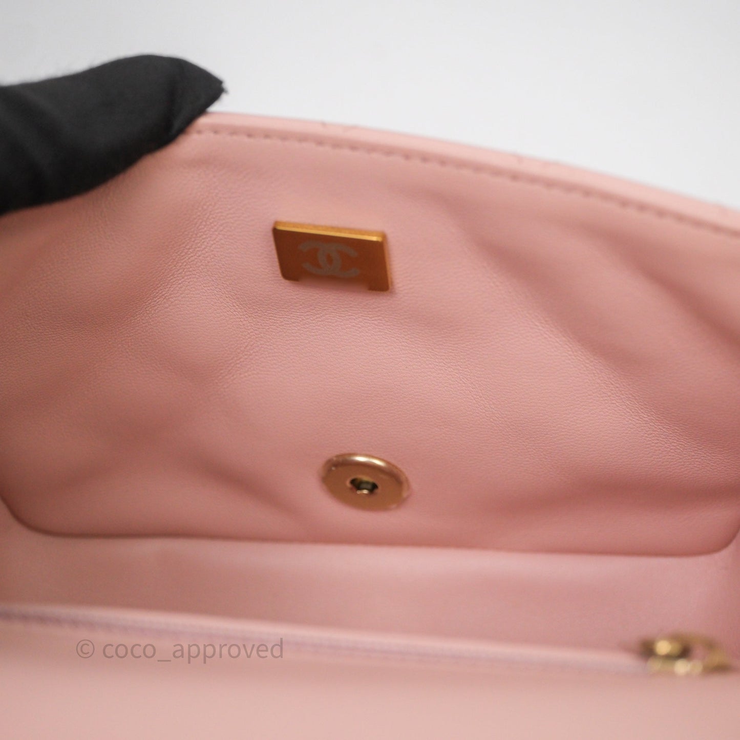 Chanel Mini Square Flap Quilted Pink Lambskin Gold Hardware
