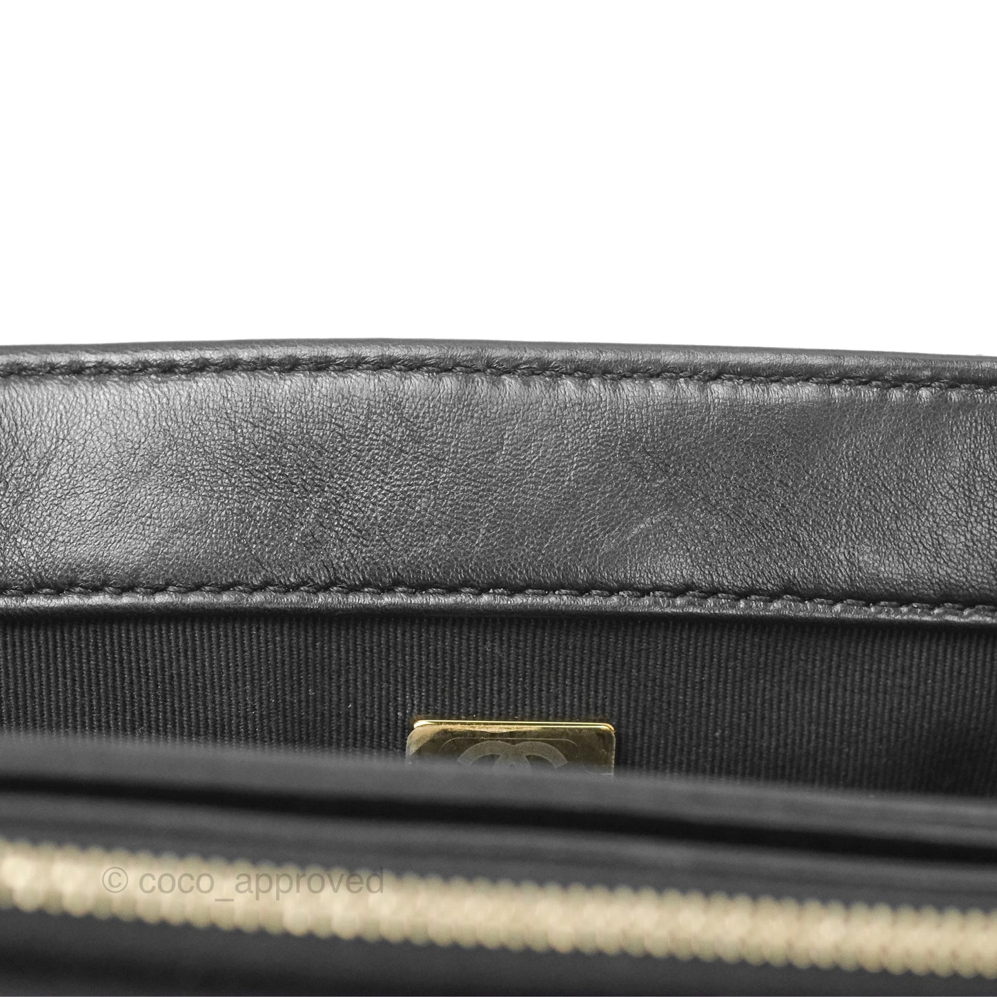 Chanel Flap Bag with Adjustable Strap Black Lambskin Aged Gold Hardware 22K