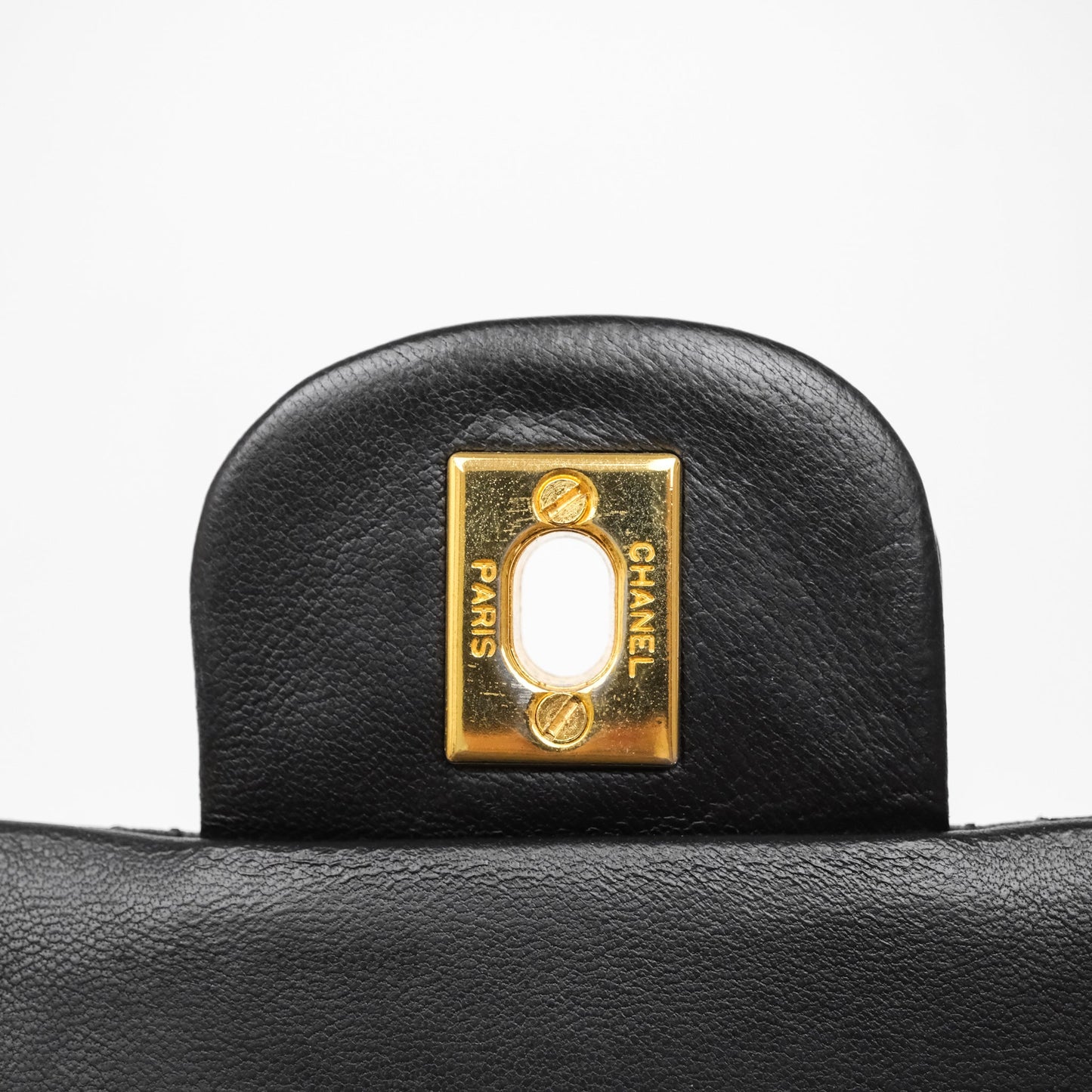 Chanel Vintage Medium Classic Flap Black Lambskin 24K Gold Hardware