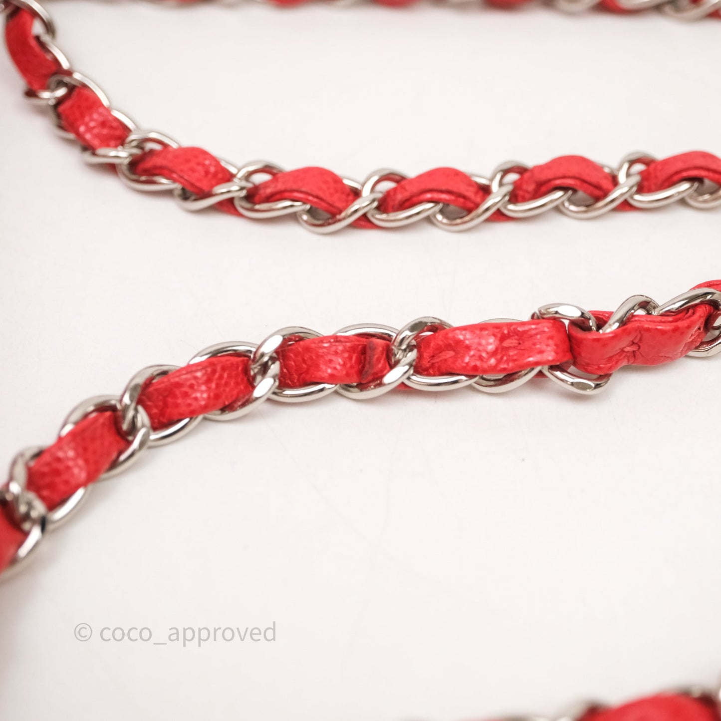 Chanel Small Classic Flap Quilted Red Caviar Silver Hardware