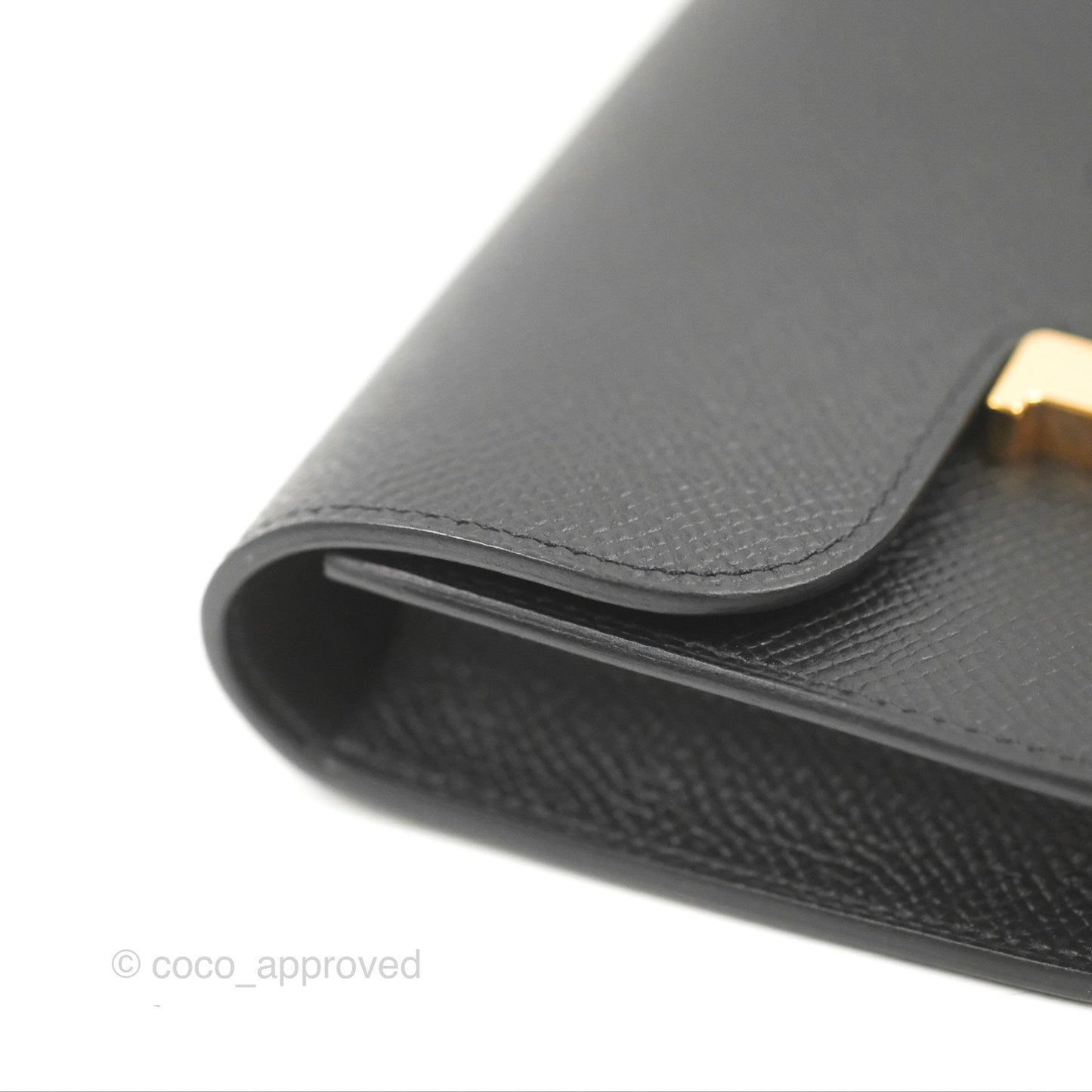 Hermès Constance Slim Wallet Black Epsom Rose Gold Hardware