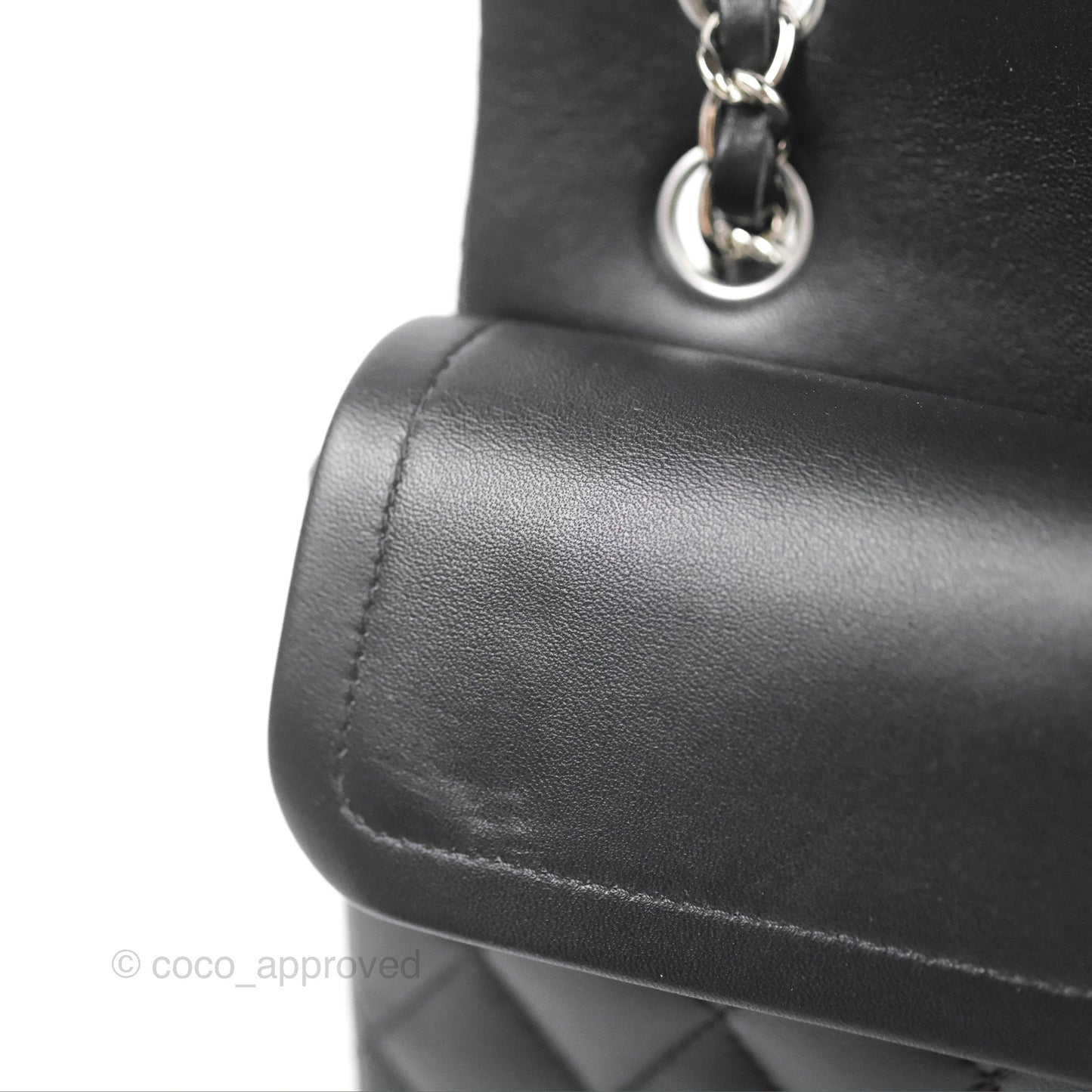 Chanel Small Classic Quilted Flap Black Lambskin Silver Hardware